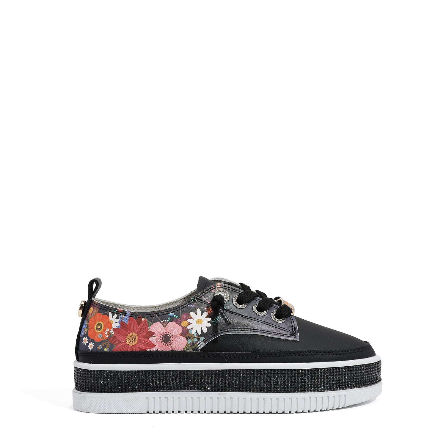LEDERSNEAKER MIT PLATEAU UND STRASS (<tc>DREAM COMES TRUE</tc>)
