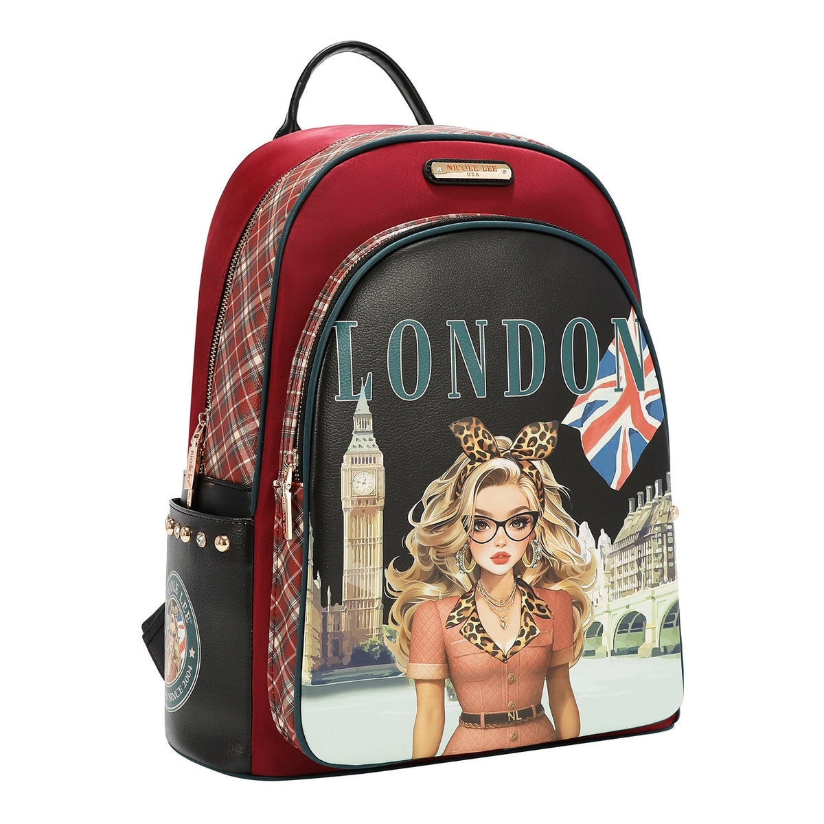 MOCHILA PARA PORTÁTIL CON PUERTO DE CARGA USB (LONDON EYE-NEGRO)
