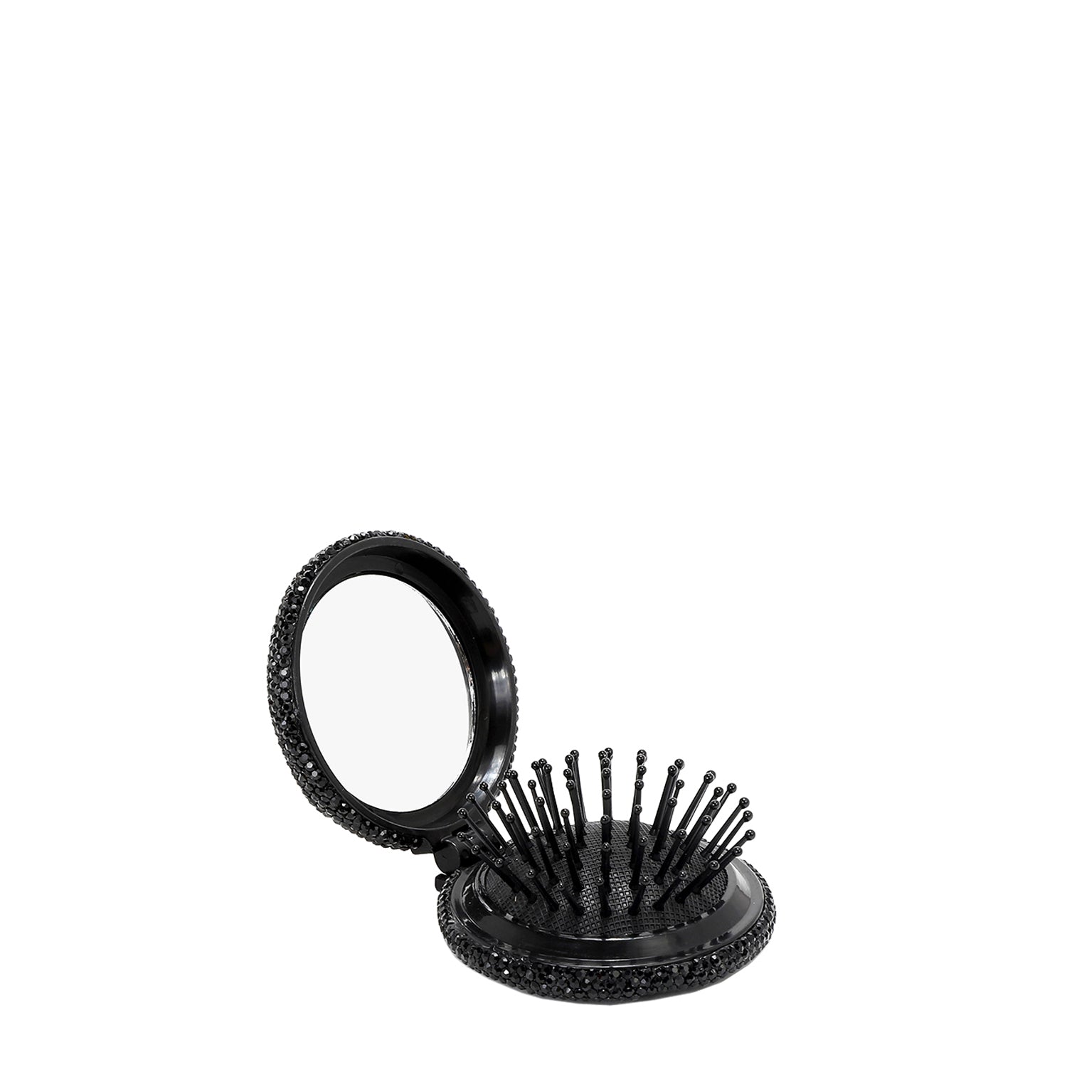 ESPEJO COMPACTO CON CEPILLO Y PEDRERIA (NAIL POLISH)