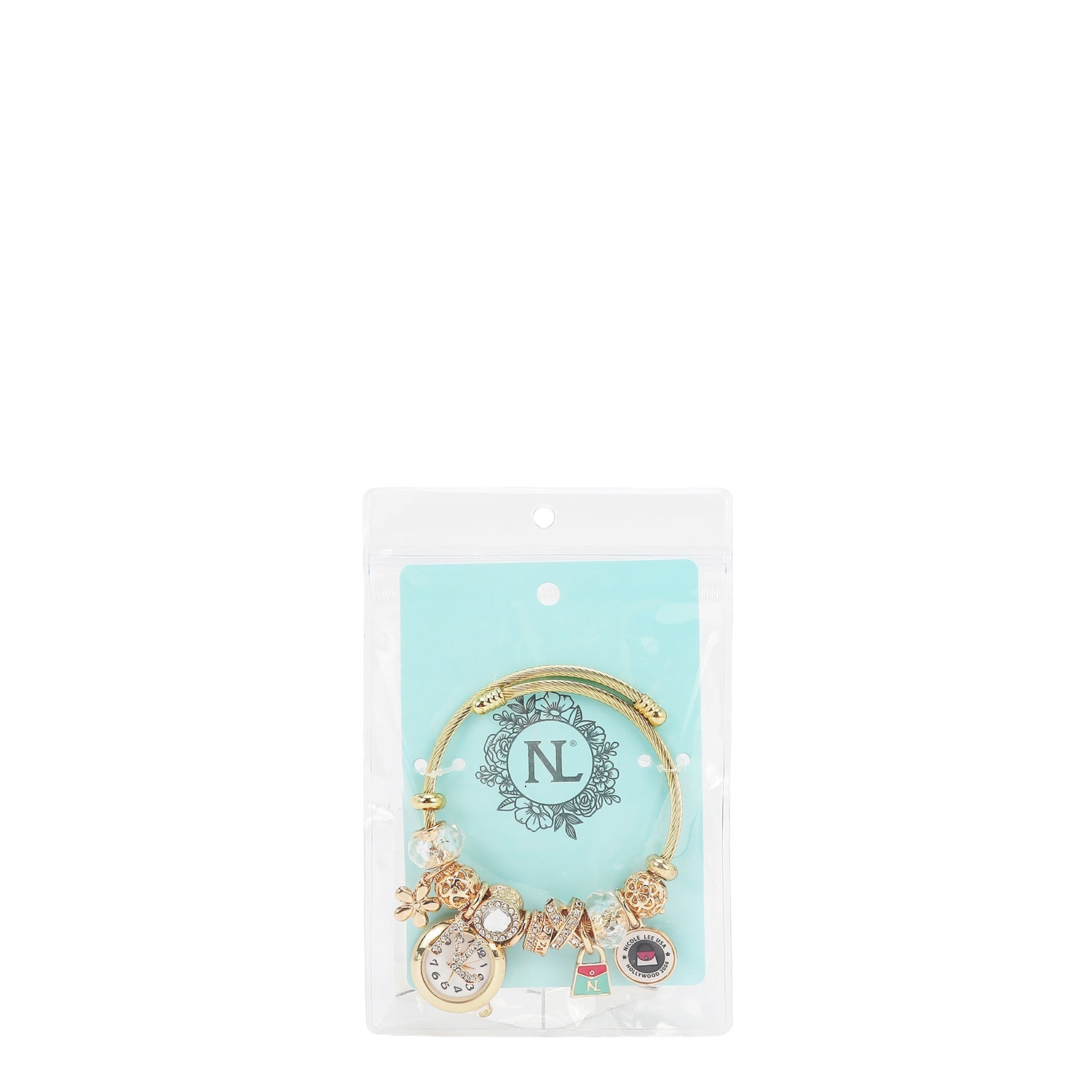 PULSERA CON DIJE DE RELOJ (BLANCO)