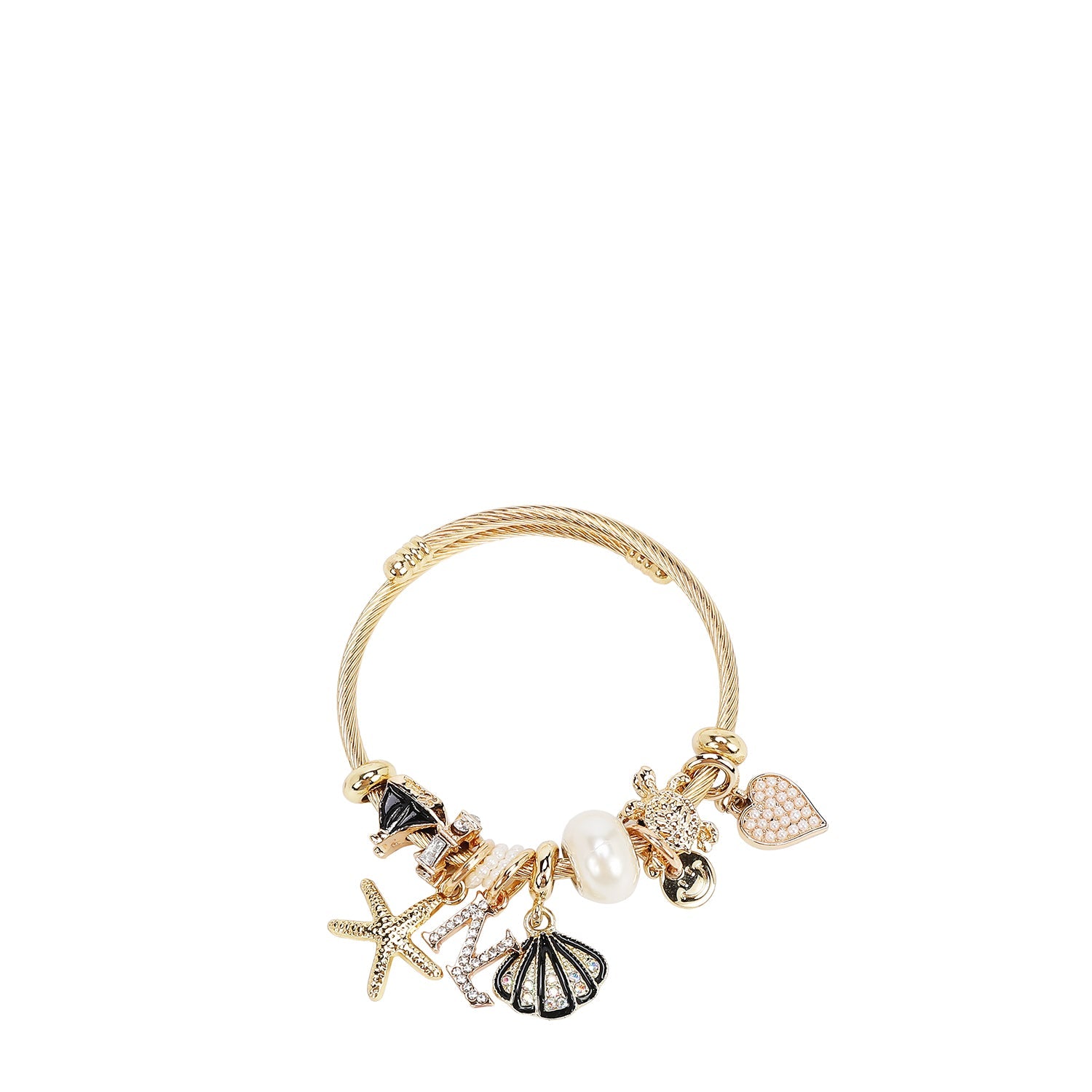 PULSERA DE CABLE CON DIJE (NEGRO)