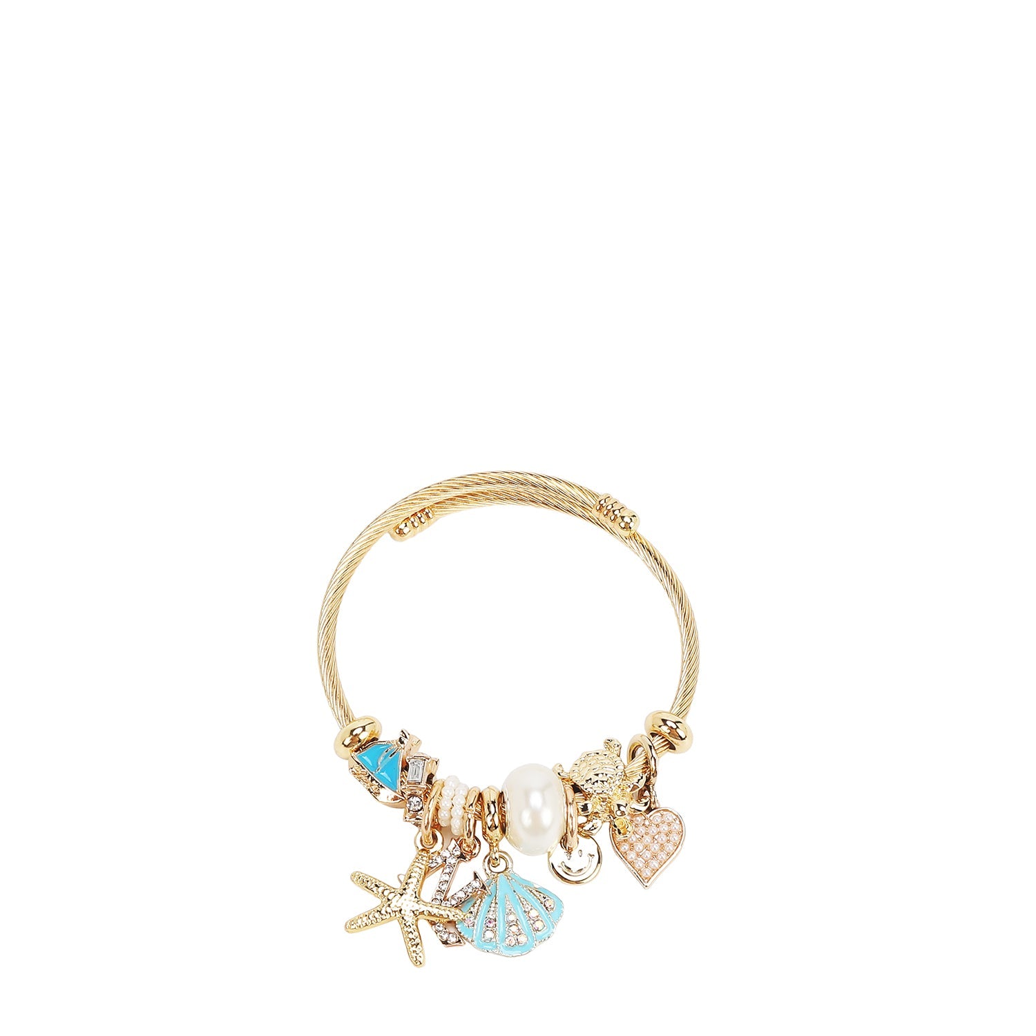PULSERA DE CABLE CON DIJE (AZUL)