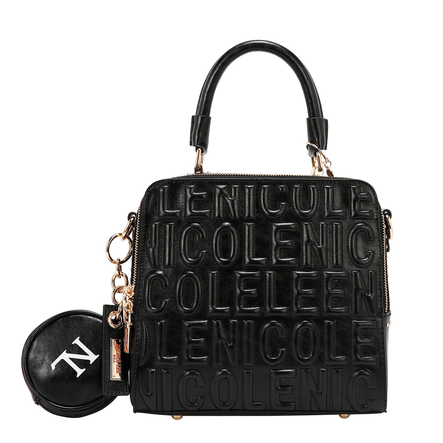 BORSA QUADRATA CON LOGO IN RILIEVO (NERA)