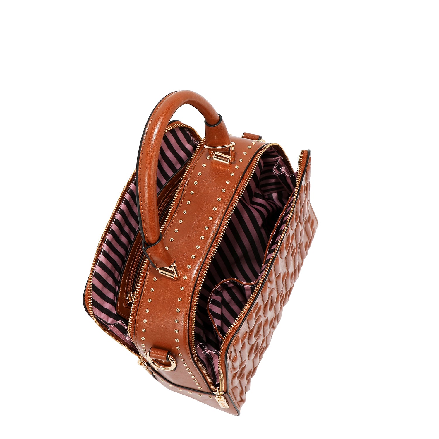 QUADRATISCHE HANDTASCHE MIT GEPRÄGTEM LOGO (OLIVE)