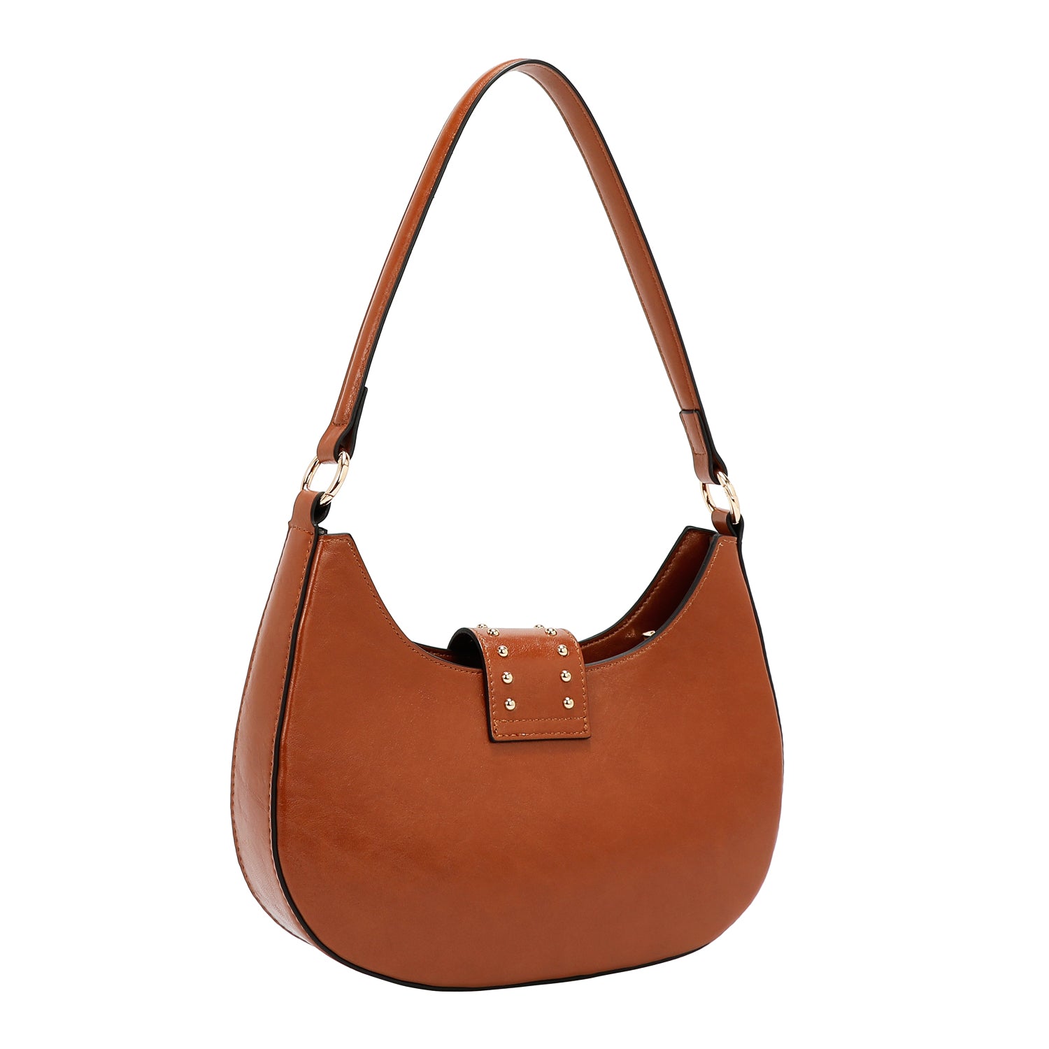 BORSA A TRACOLLA CON LOGO IN RILIEVO (MARRONE)