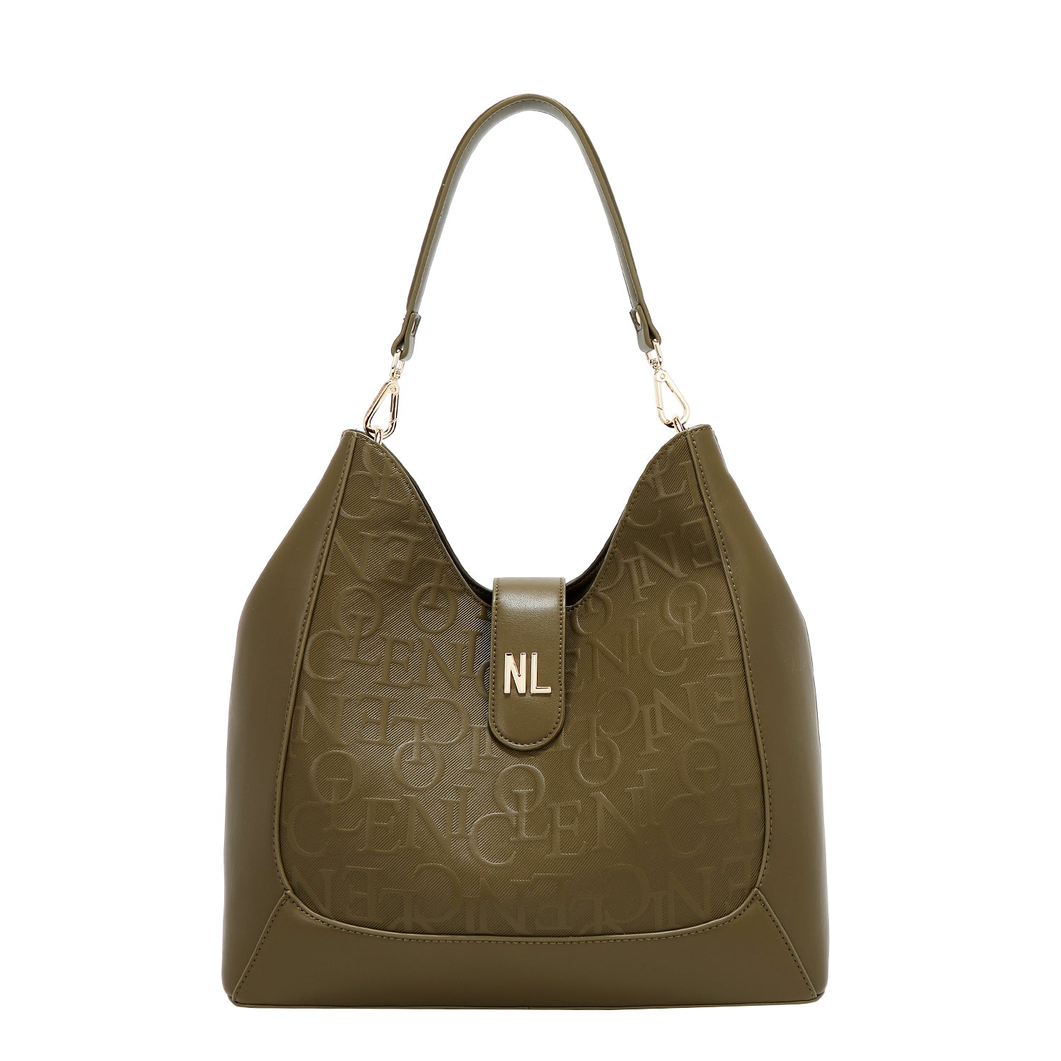 BOLSO DE HOMBRO GRANDE ELEGANCIA EN RELIEVE (OLIVA)