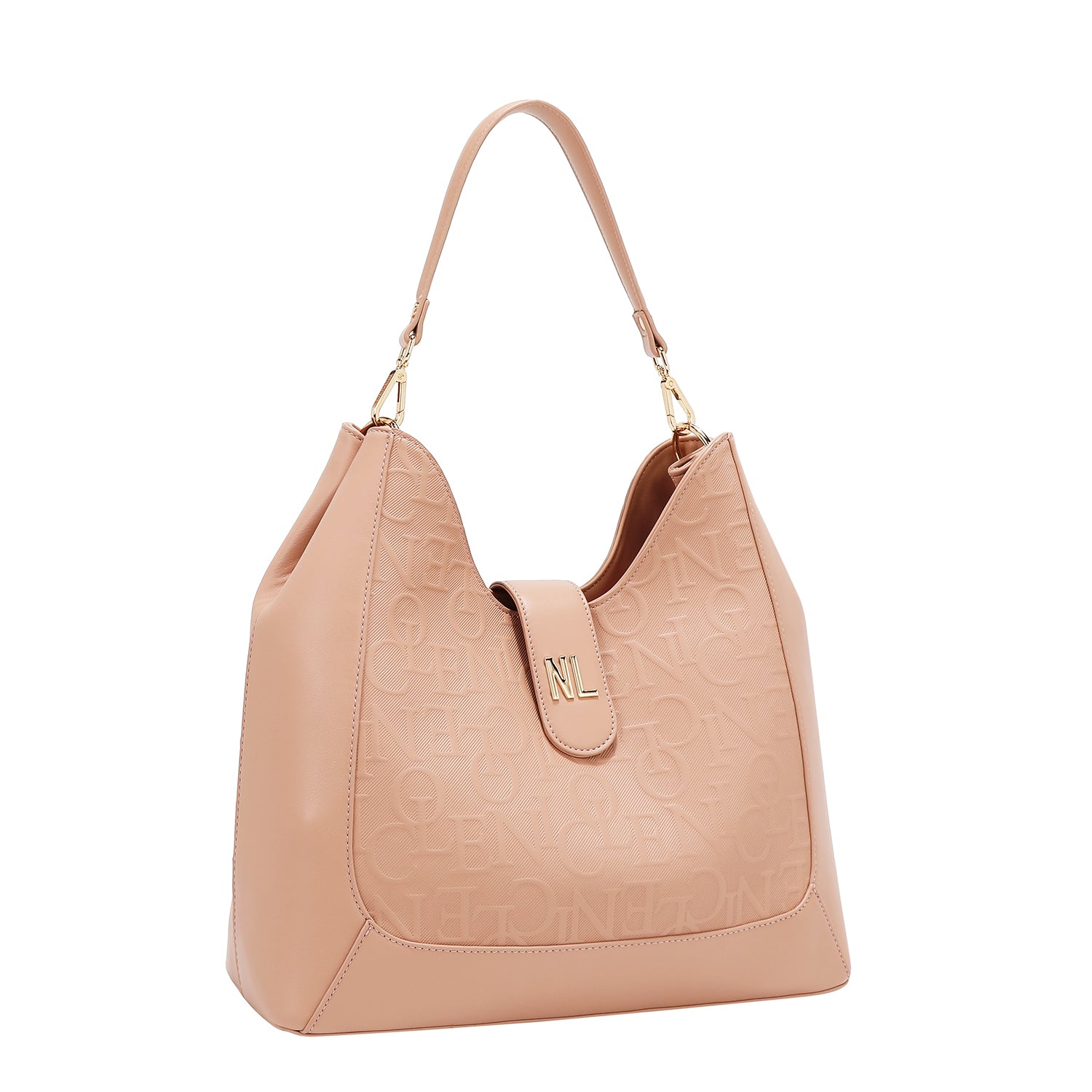 Elegância de alívio da bolsa de ombro grande (rosa)
