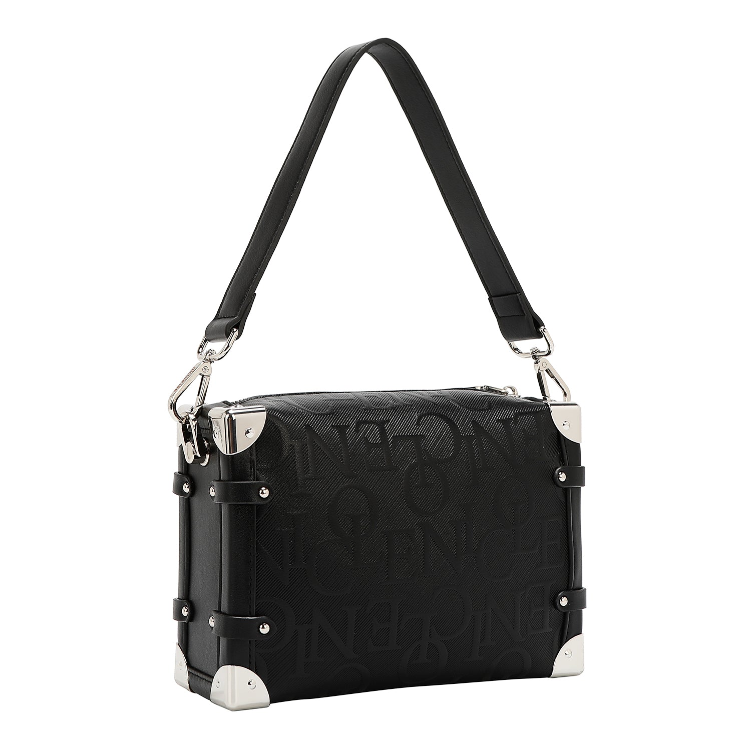 Quadratschüchtertasche Relief Eleganz (schwarz)