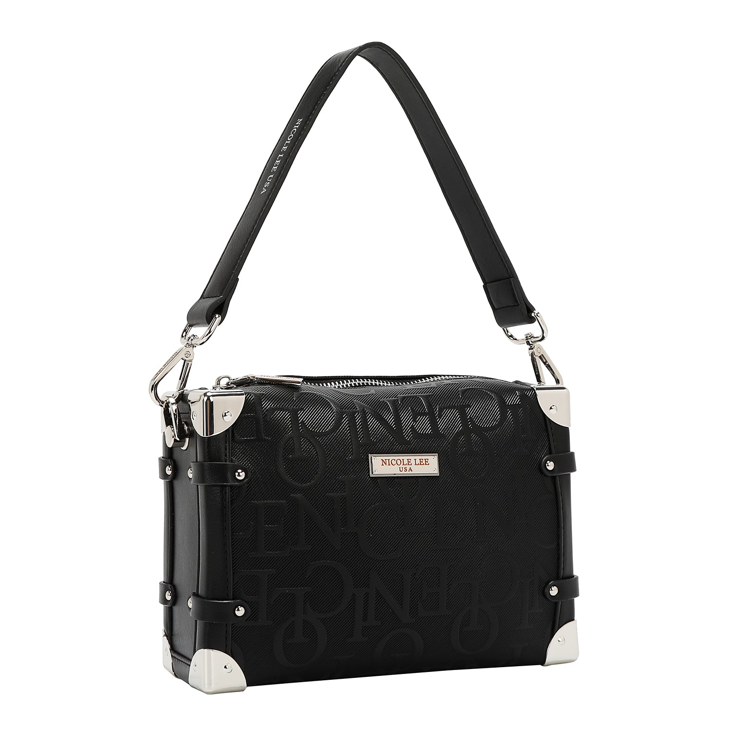 Quadratschüchtertasche Relief Eleganz (schwarz)