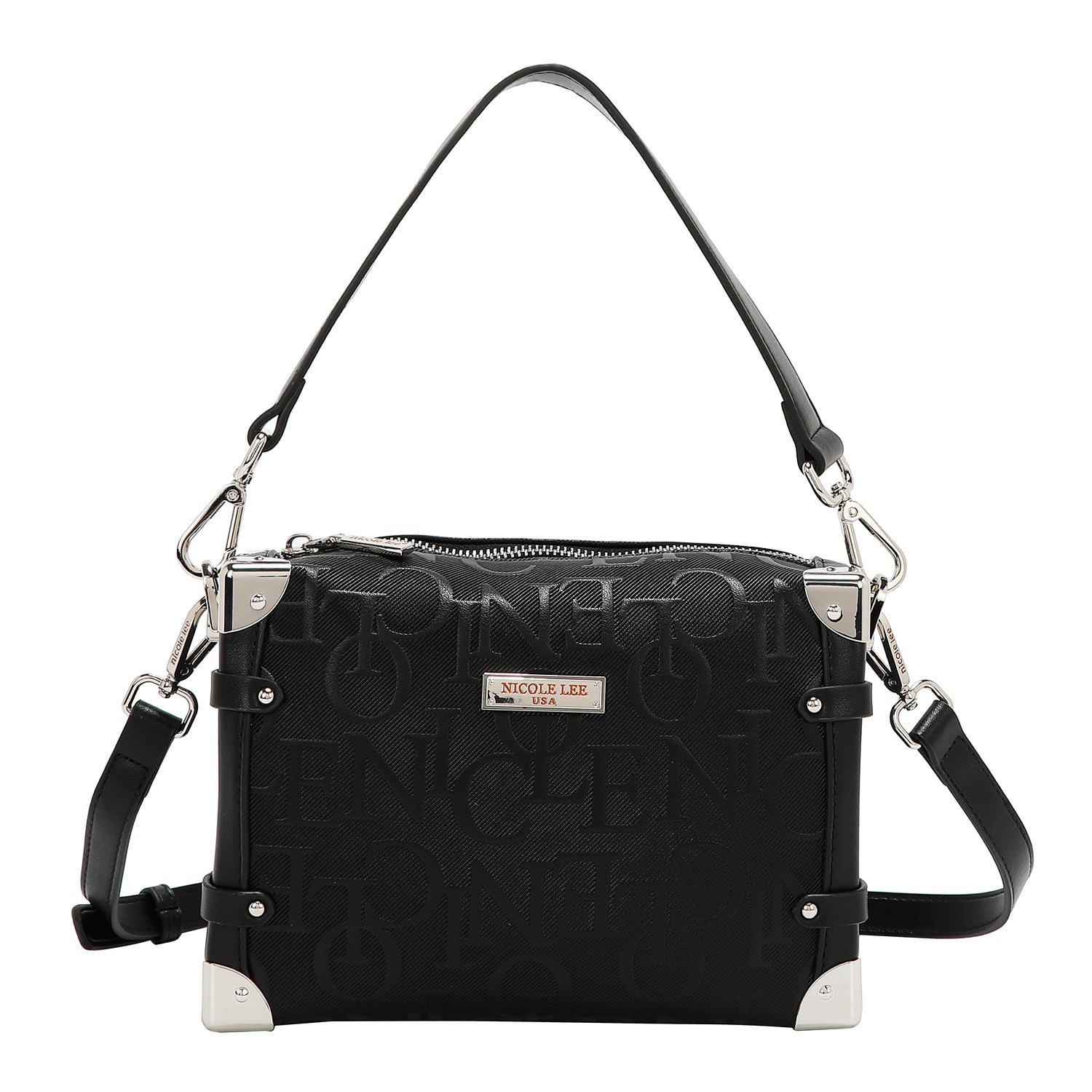 Quadratschüchtertasche Relief Eleganz (schwarz)