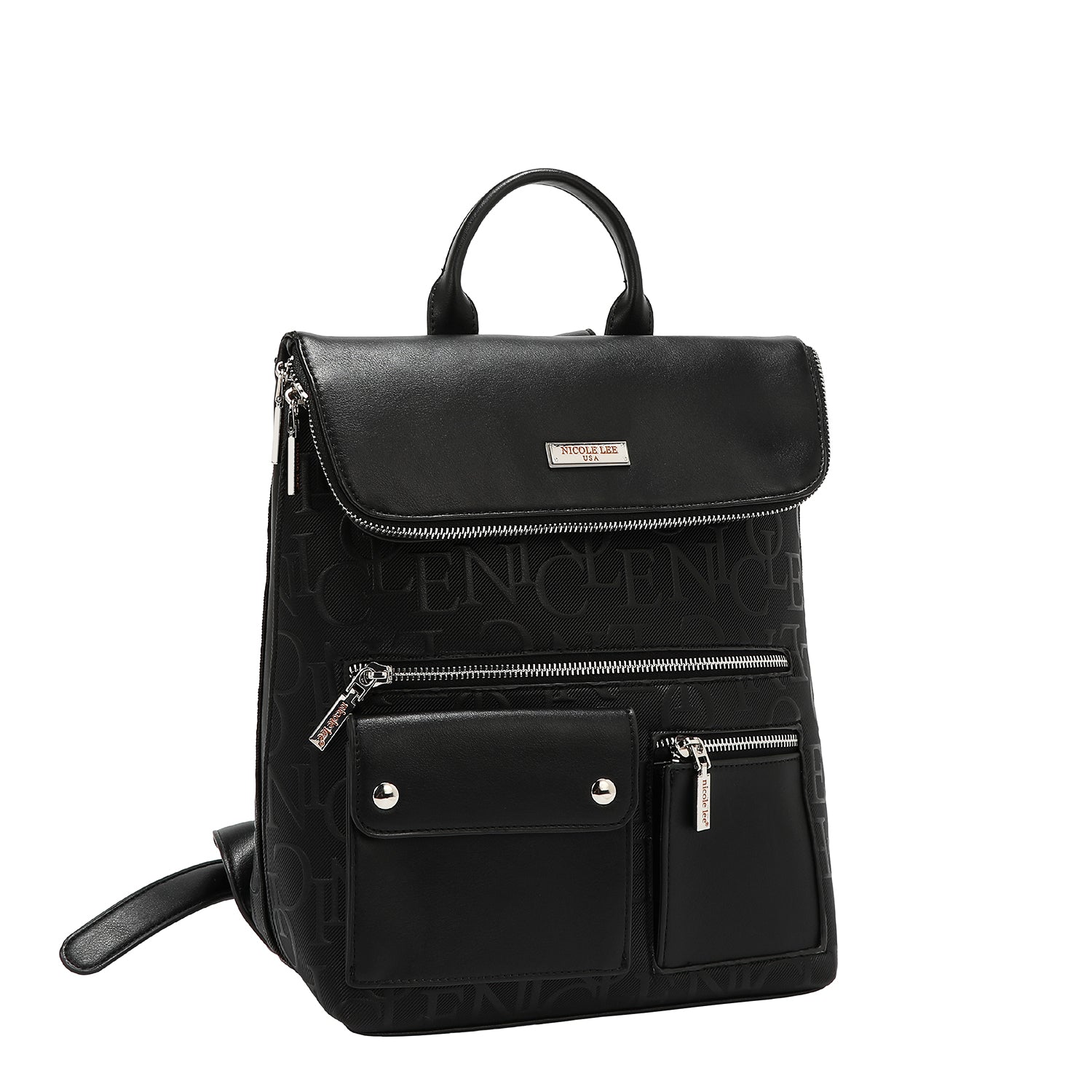 MOCHILA MULTIBOLSILLOS ELEGANCIA EN RELIEVE (NEGRO)