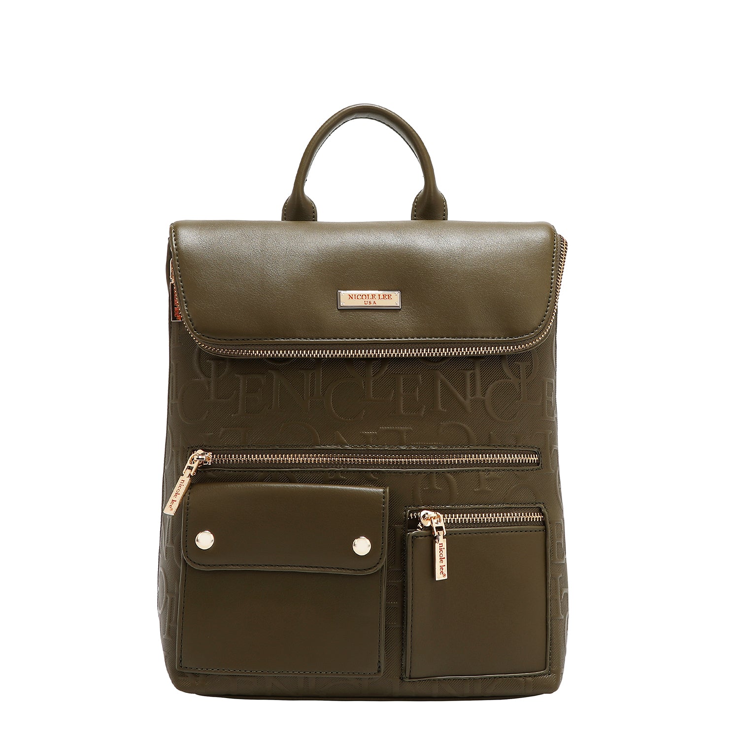 MOCHILA MULTIBOLSILLOS ELEGANCIA EN RELIEVE (OLIVA)