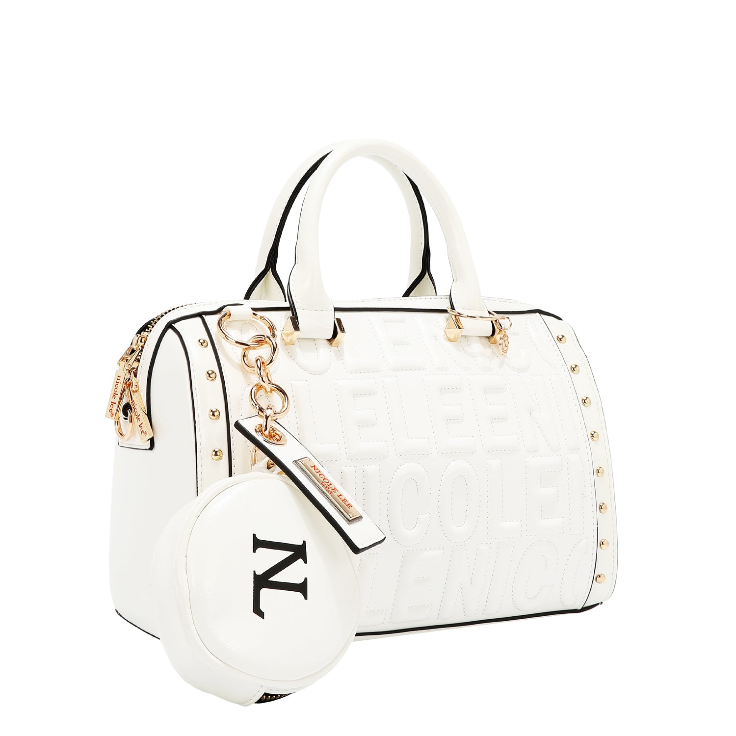BOLSO BOSTON CON LOGOTIPO EN RELIEVE (BLANCO)