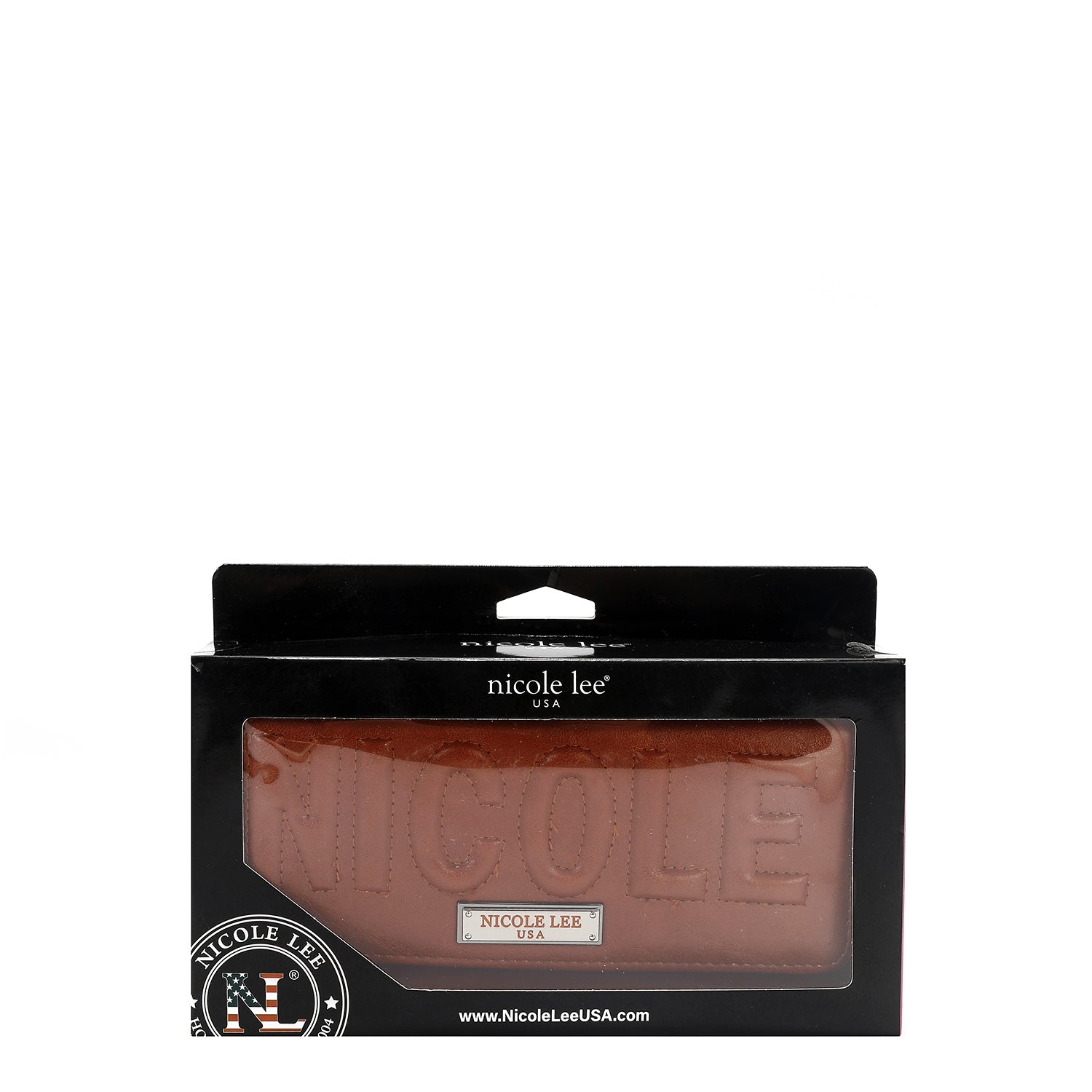 CARTERA TRIPLE PLIEGO CON LOGO EN RELIEVE (MARRON)