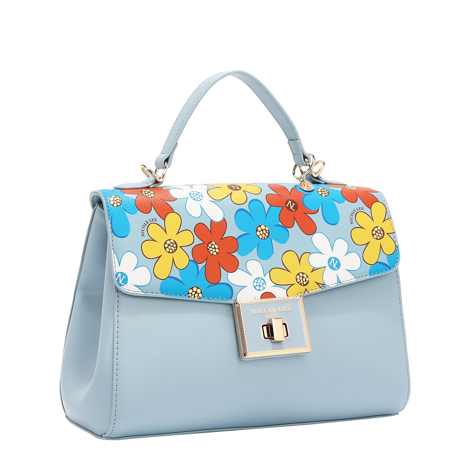 Borsa pop floreale (blu)
