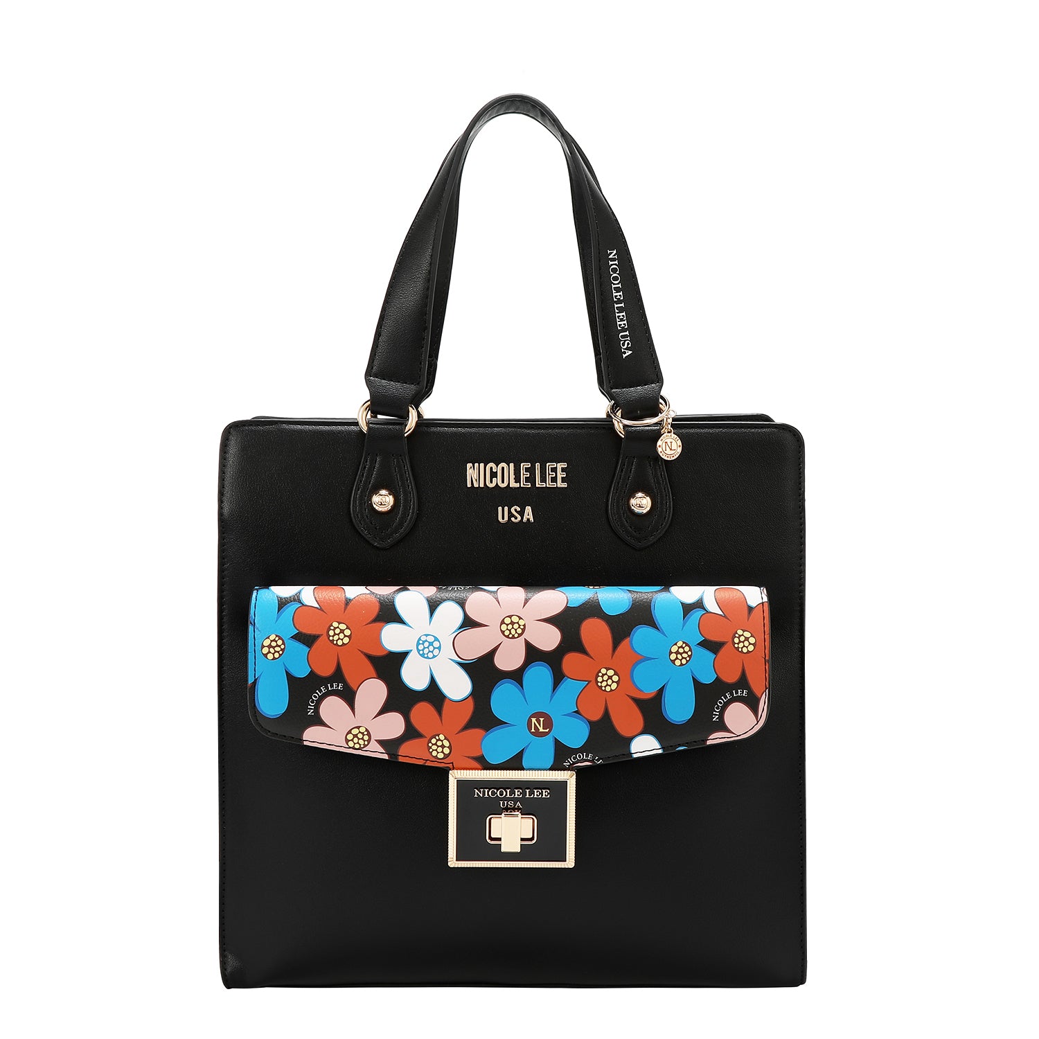 Borsa pop floreale (nero)