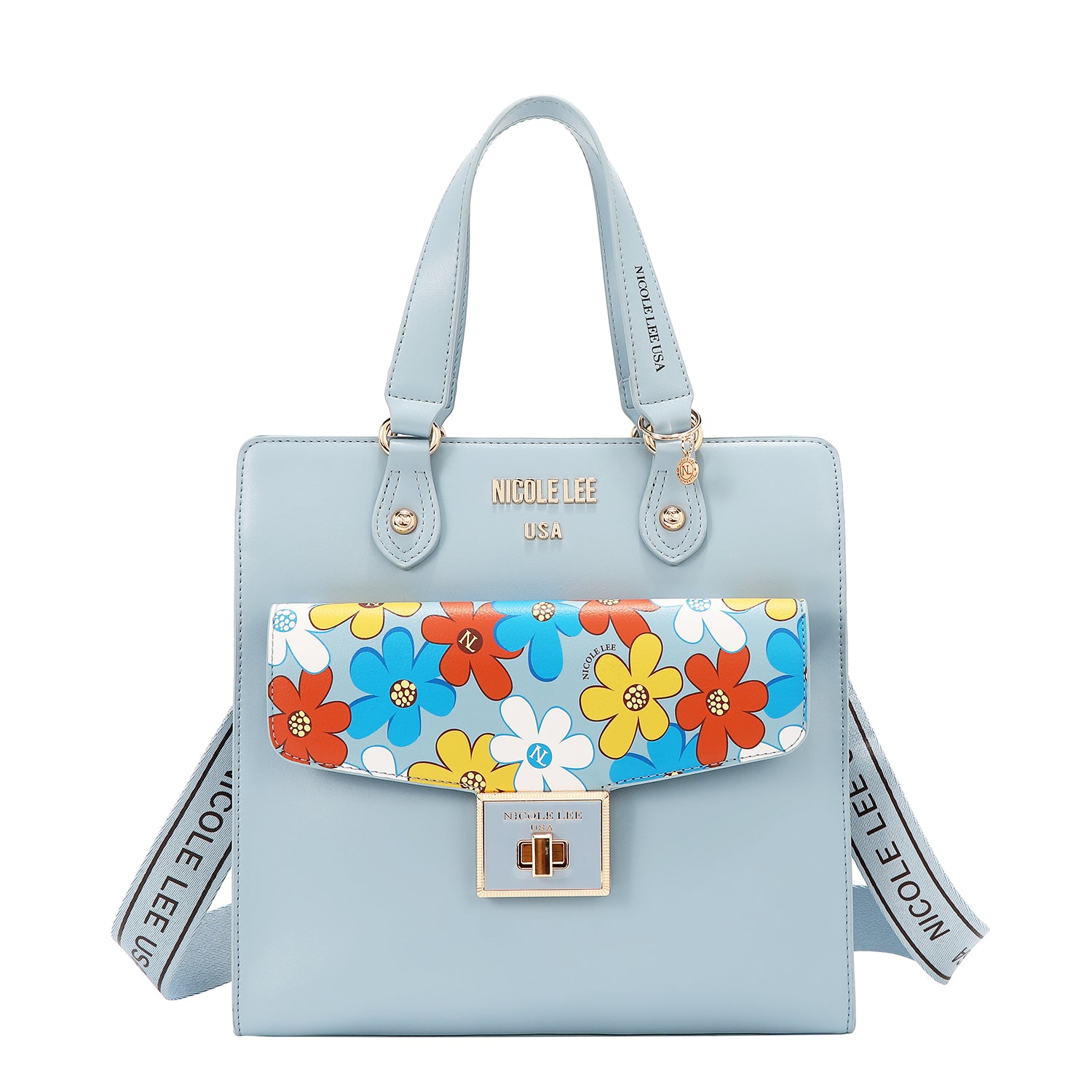 Bolsa pop floral (azul)