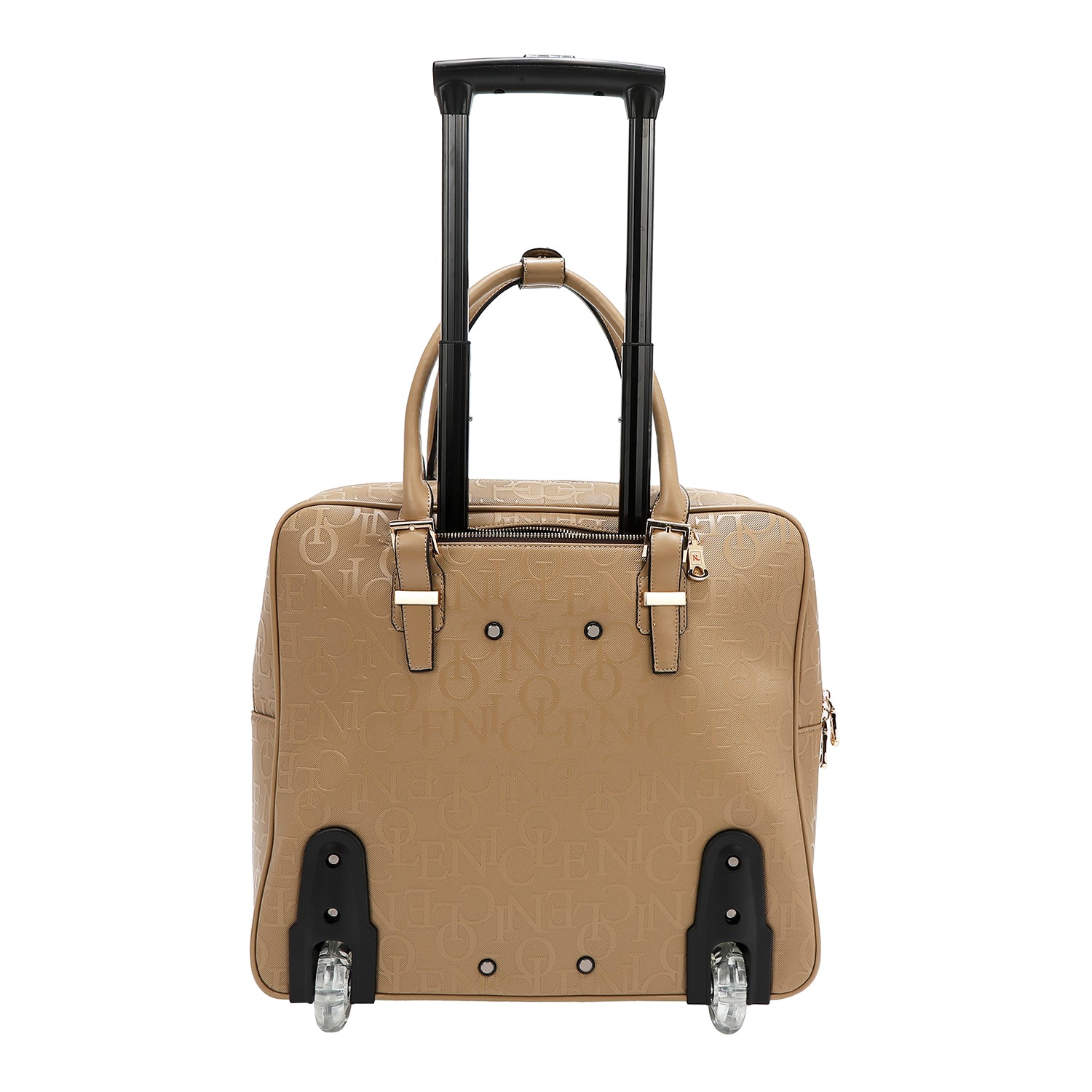 BOLSO RECTANGULAR CON RUEDAS MONOGRAMA (CAMEL)