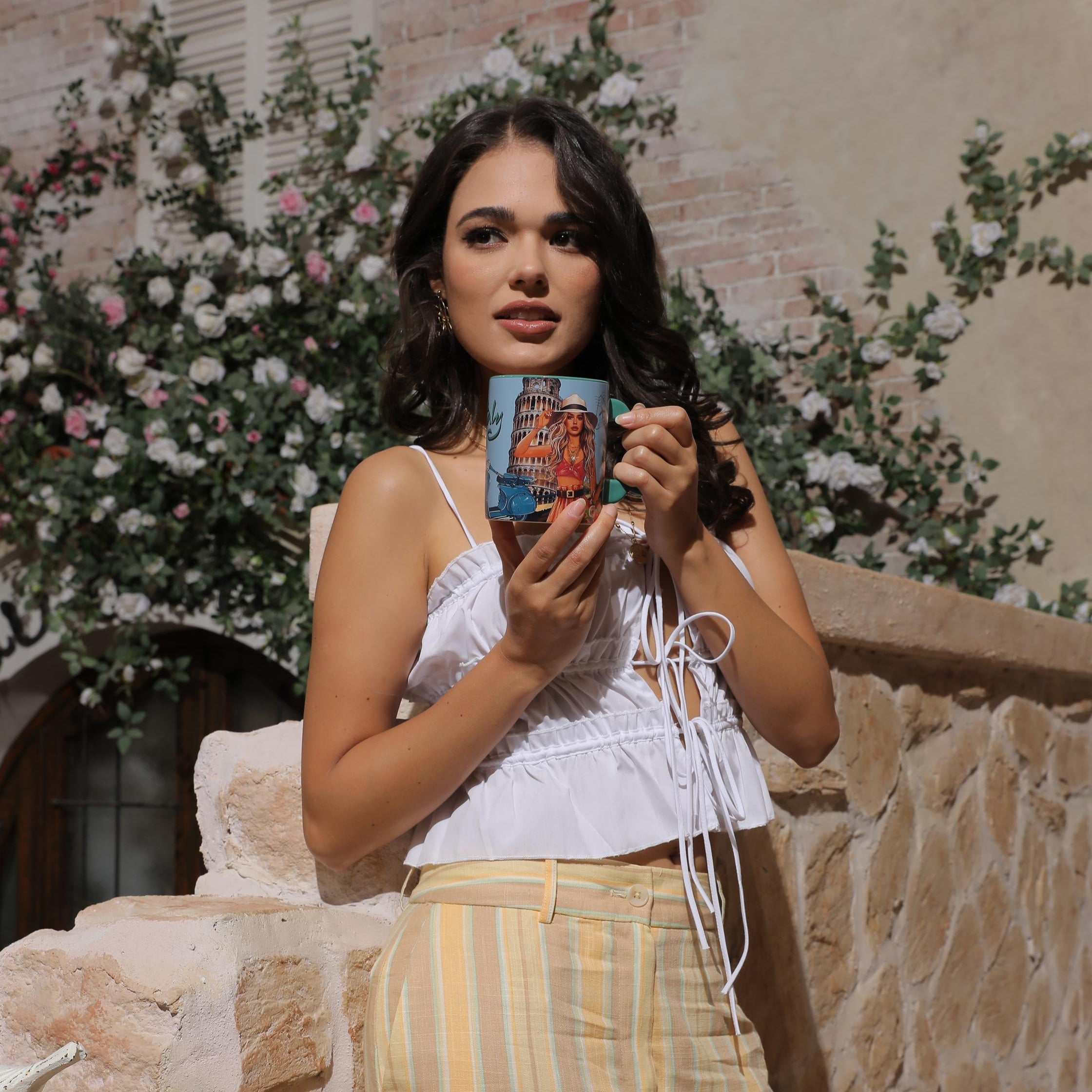 TAZA DE CERÁMICA PETAL (VIOLET BLOSSOM)