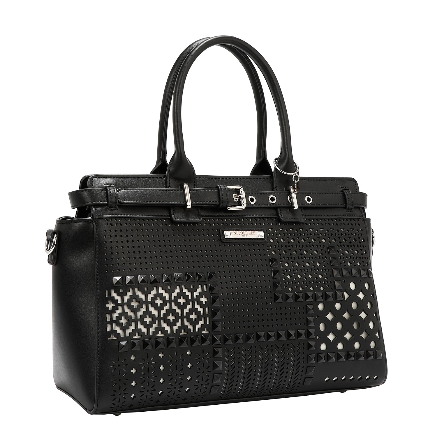 Sac à sacrel avec coupes géométriques (noir)