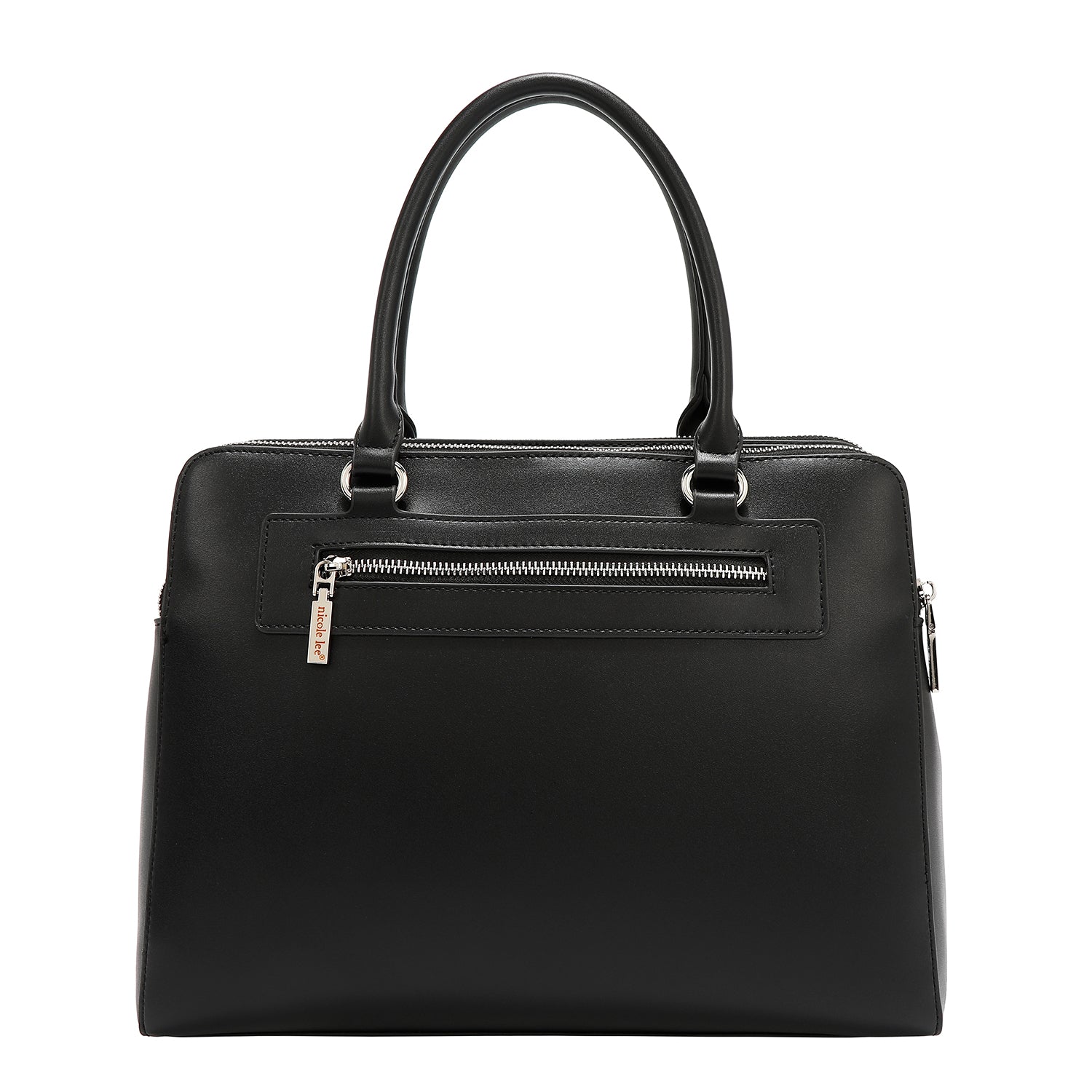Handtasche mit geometrischen Schnitten (schwarz)