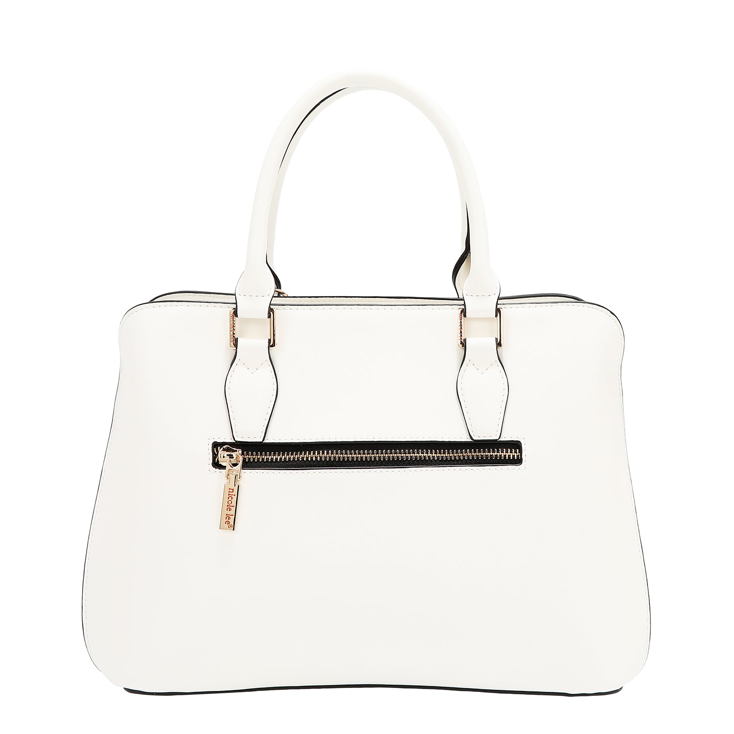 Borsa a cupola con taglio geometrico (bianco)