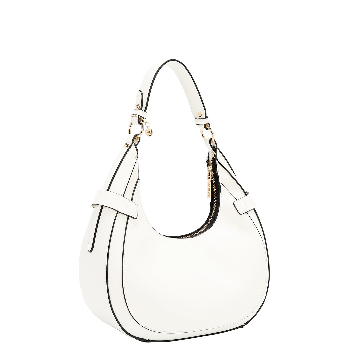 Bolsa de ombro com corte geométrico (branco)