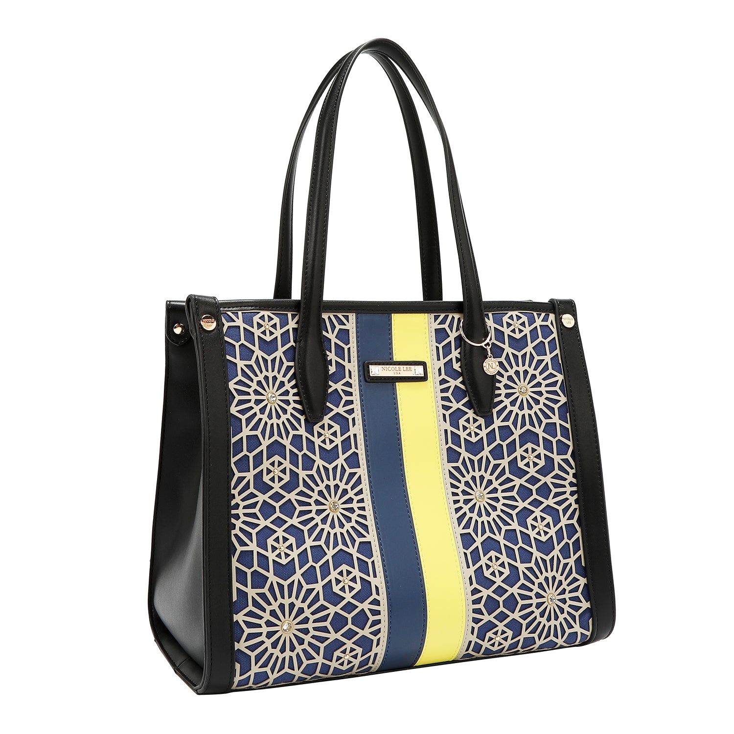 BORSA TOTE GEOMETRICA TAGLIATA AL LASER (NERA)