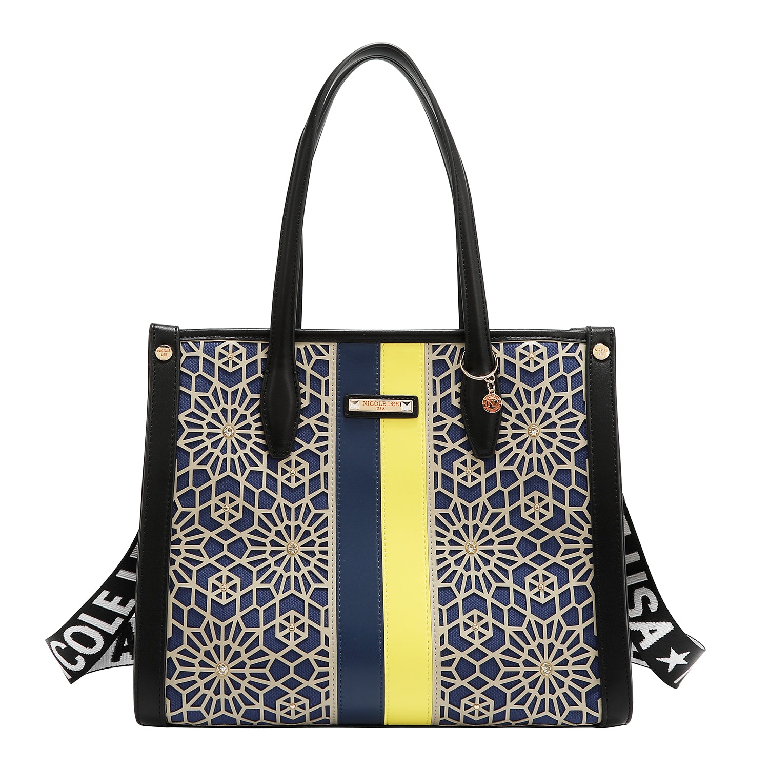 BORSA TOTE GEOMETRICA TAGLIATA AL LASER (NERA)