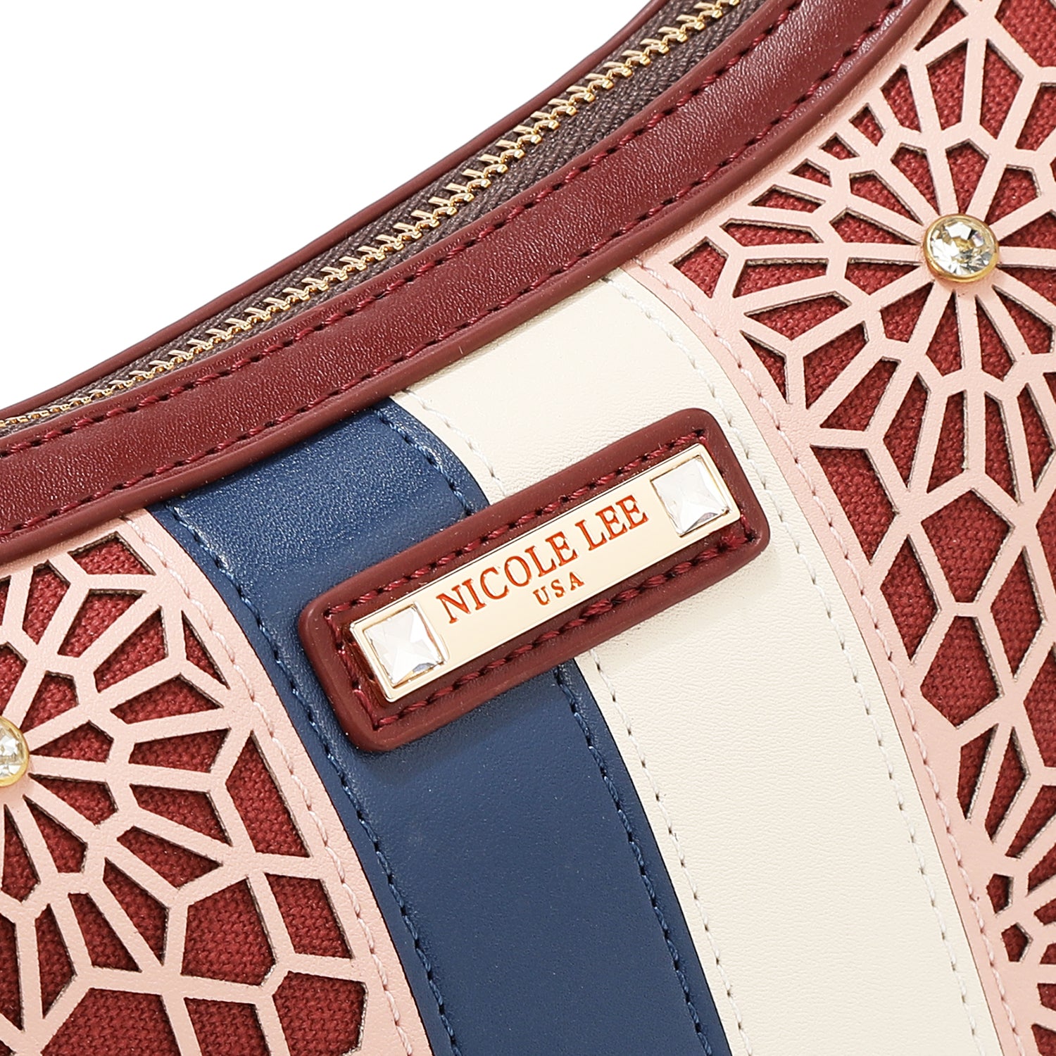 BORSA A TRACOLLA GEOMETRICA TAGLIA LASER (WINE)