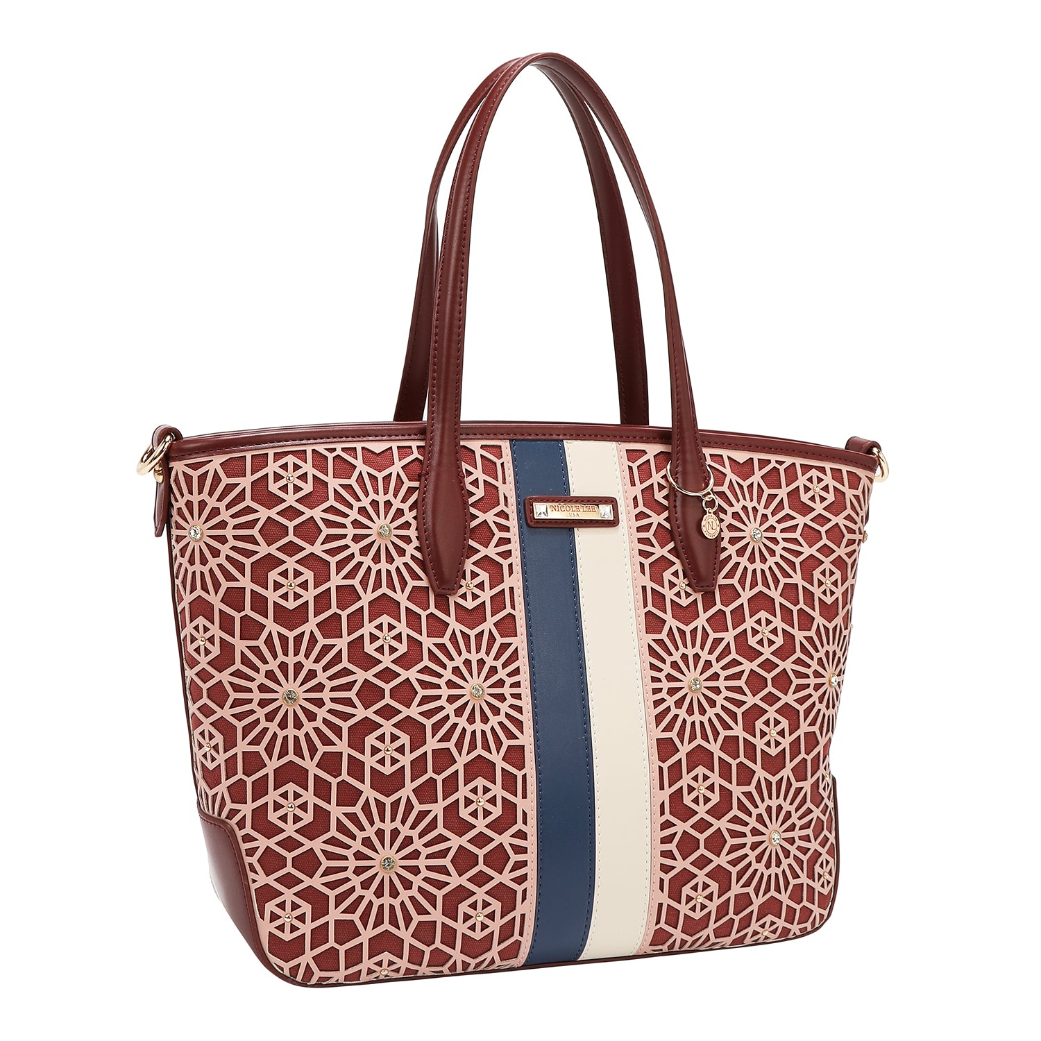 LASERGESCHNITTENER GEOMETRISCHER SHOPPER (WEIN)