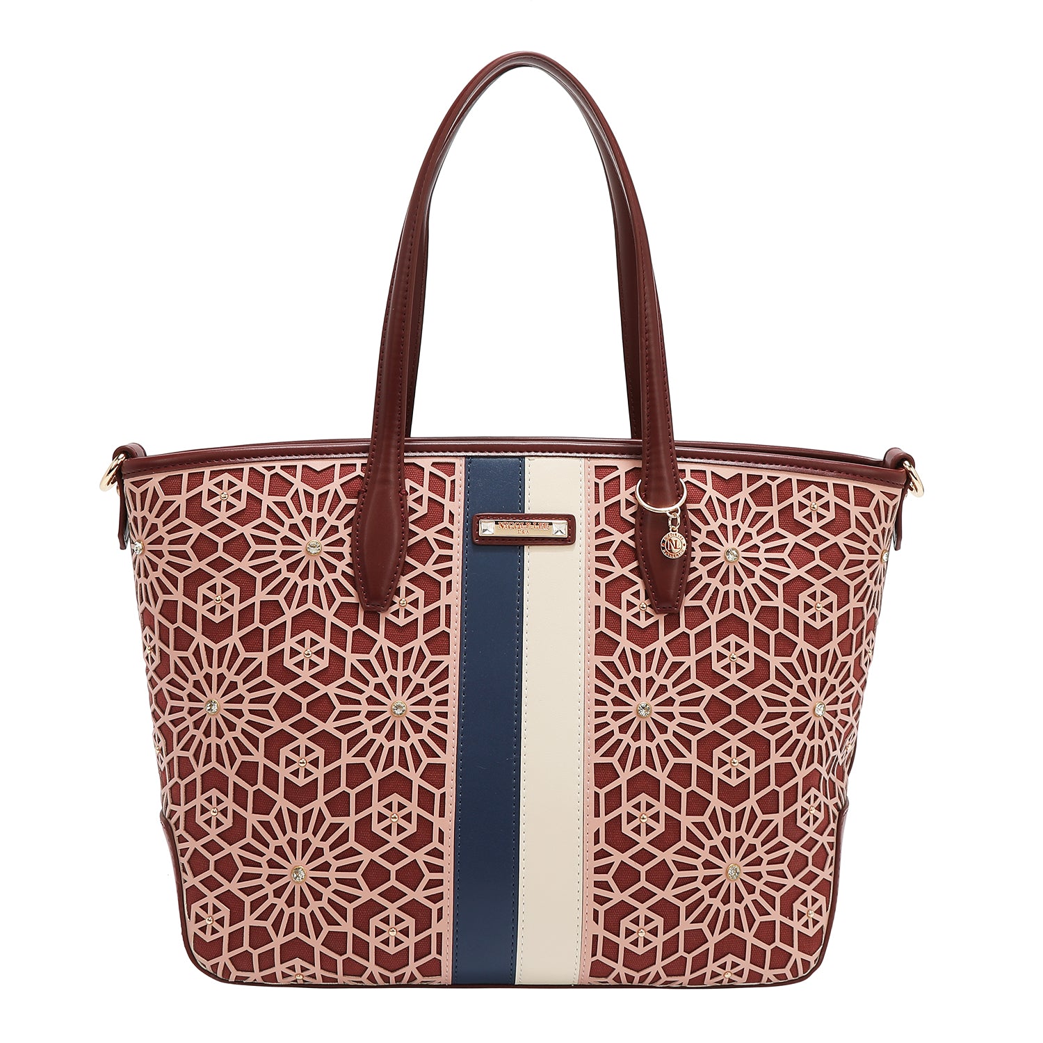 LASERGESCHNITTENER GEOMETRISCHER SHOPPER (WEIN)