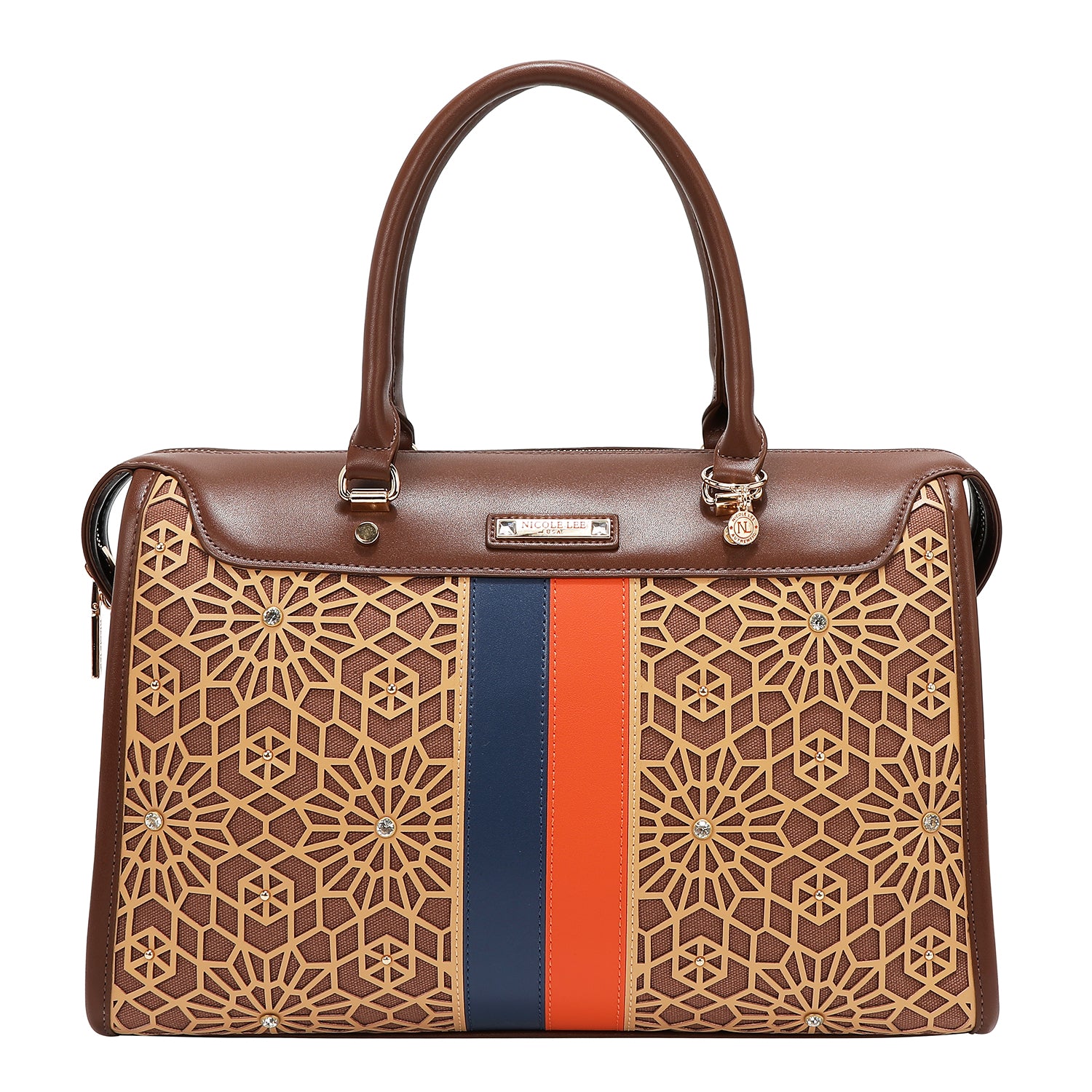 BOLSA BOSTON COM CORTE GEOMÉTRICO A LASER (MARROM)