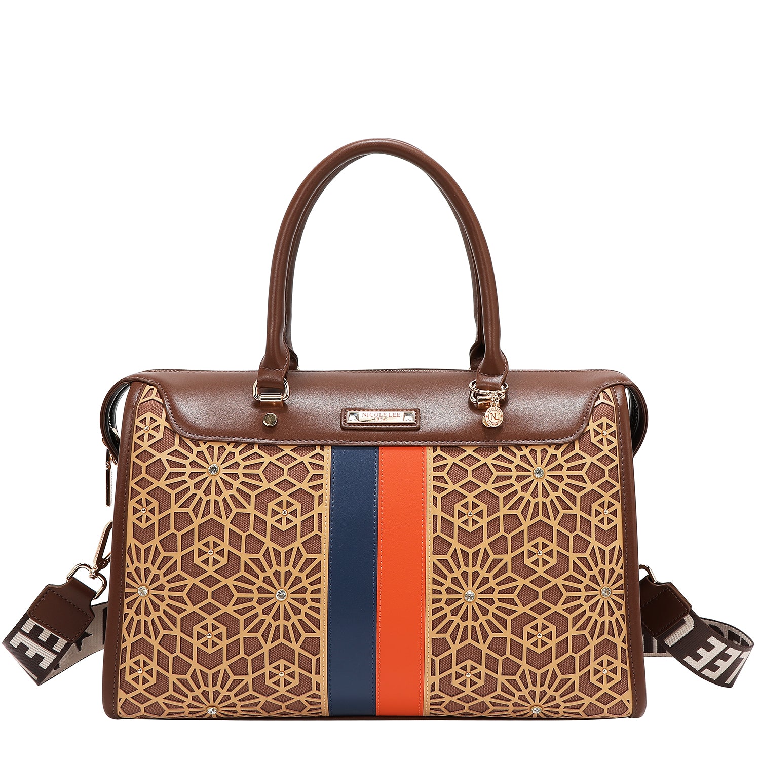 BOLSA BOSTON COM CORTE GEOMÉTRICO A LASER (MARROM)