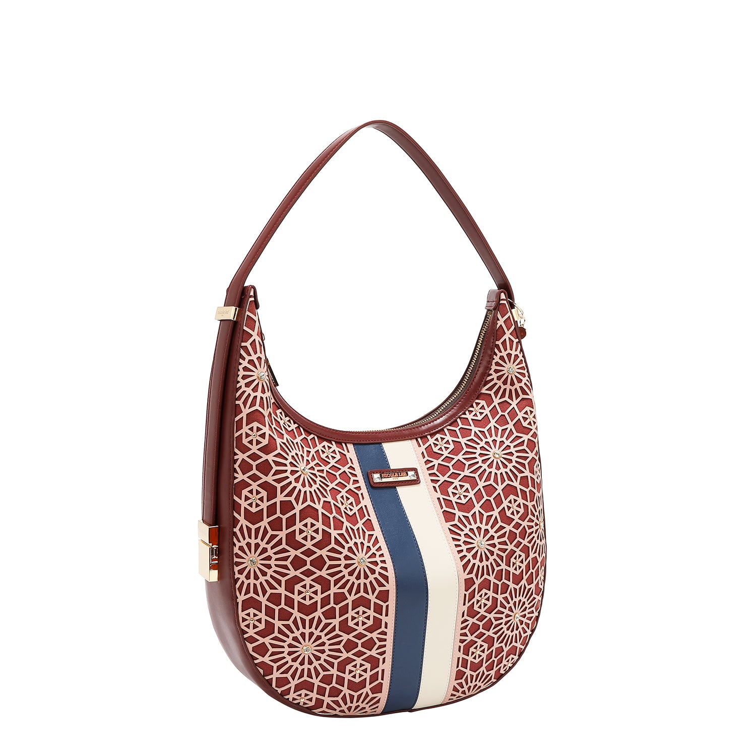 SACO HOBO GEOMÉTRICO COM CORTE A LASER (VINHO)