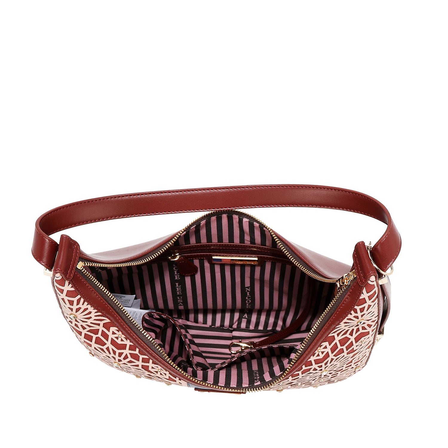 BORSA HOBO GEOMETRICA TAGLIA LASER (MARRONE)