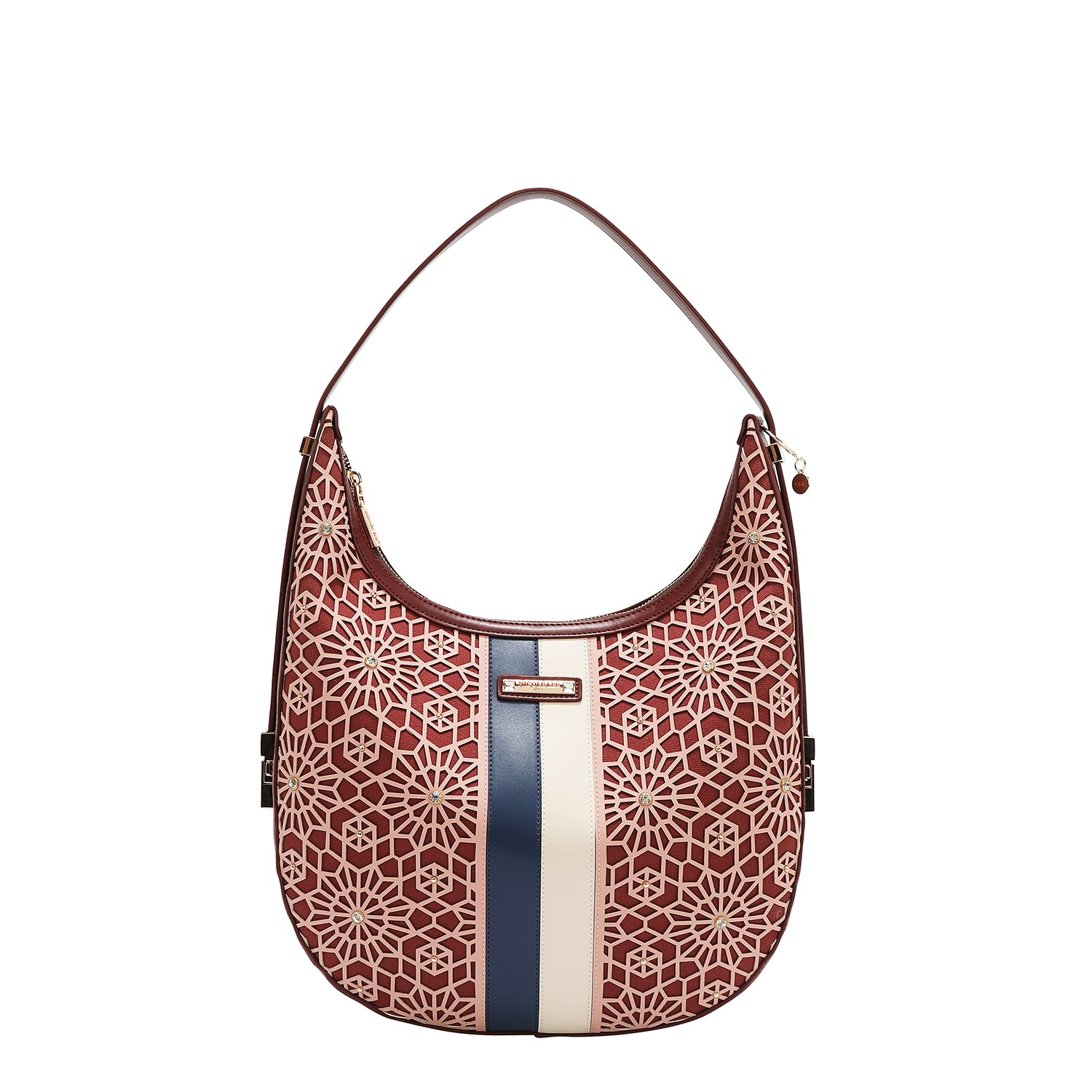 SACO HOBO GEOMÉTRICO COM CORTE A LASER (VINHO)