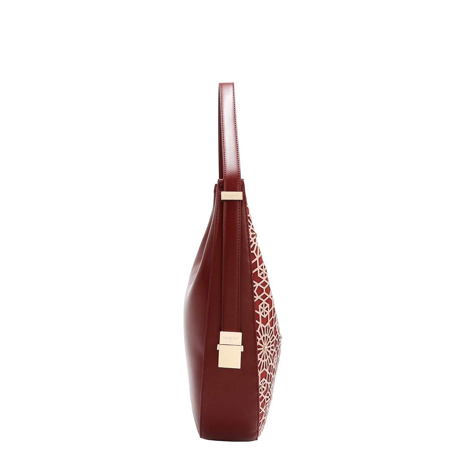 SACO HOBO GEOMÉTRICO COM CORTE A LASER (VINHO)