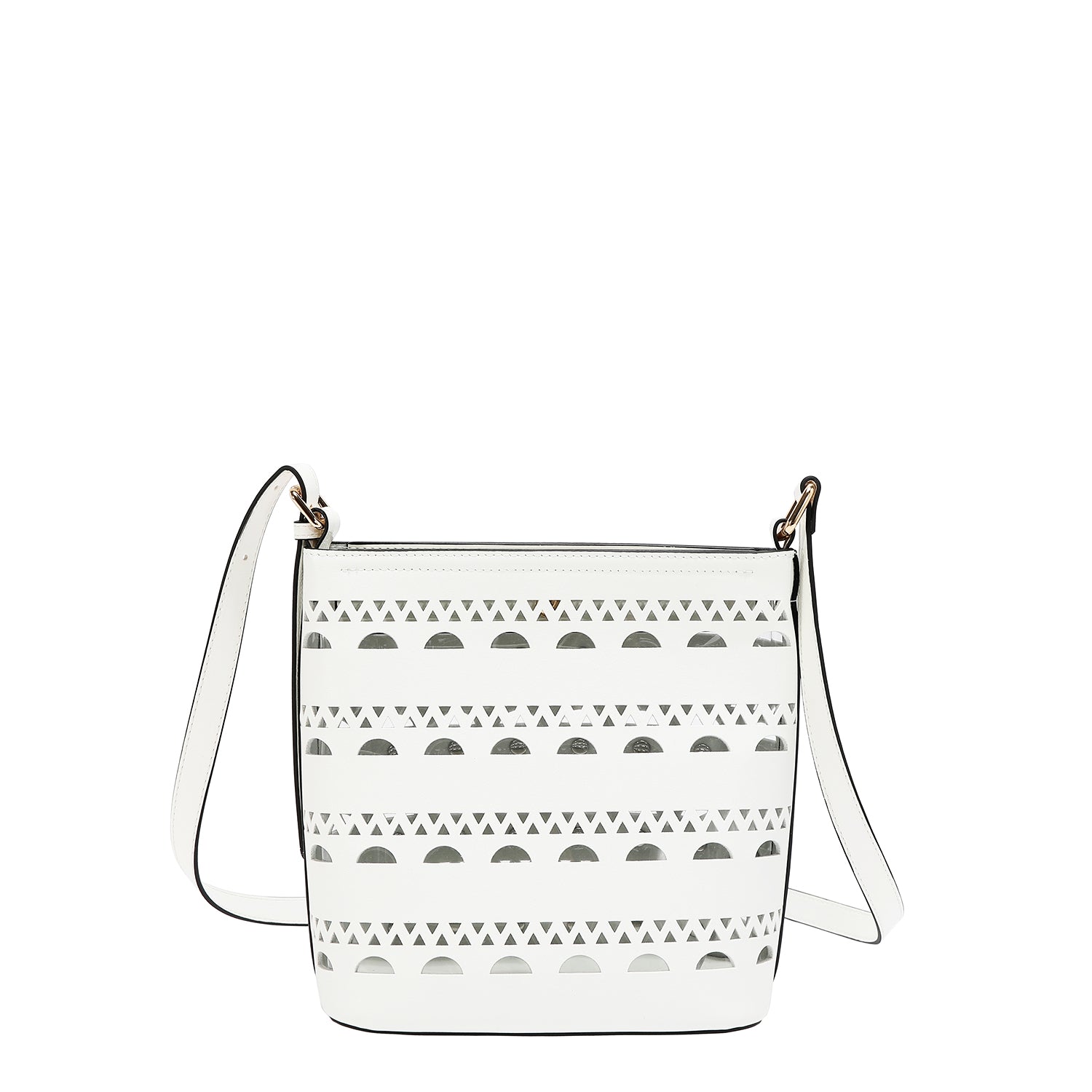 BOLSA TIRACOLO COM TACHAS PRATA (BRANCO)
