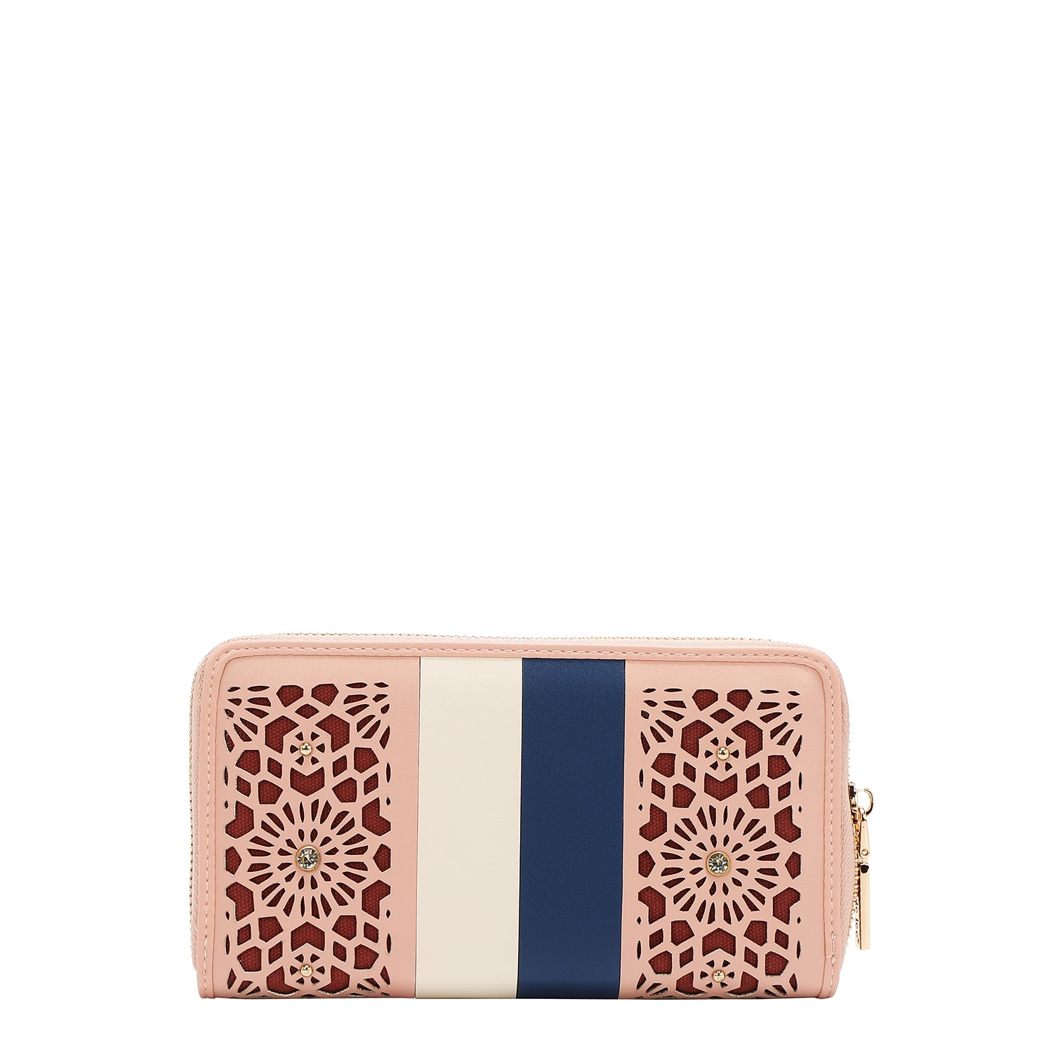 Portfolio mit geometrischem Schnitt (rosa)