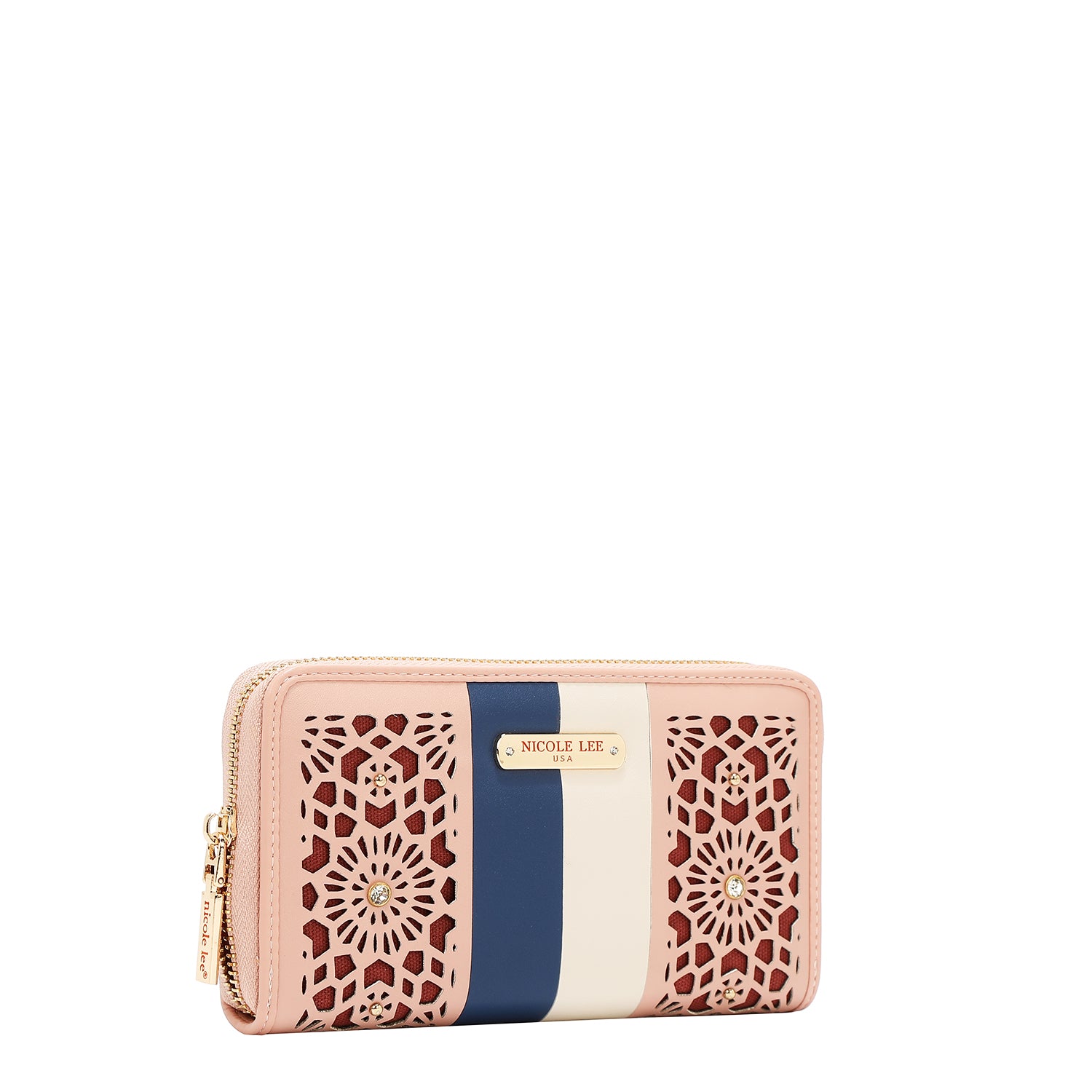 Portfolio mit geometrischem Schnitt (rosa)