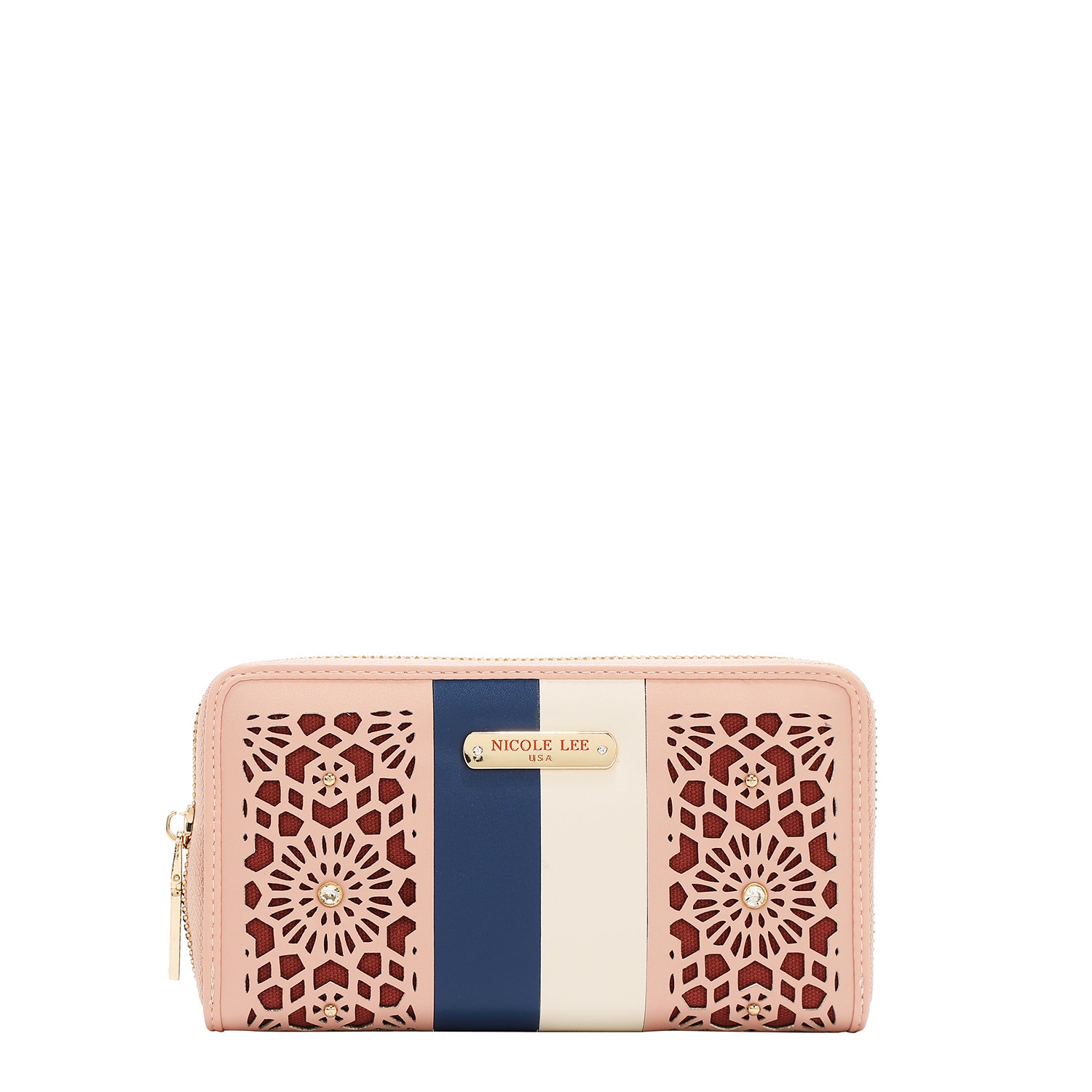 Portfolio mit geometrischem Schnitt (rosa)