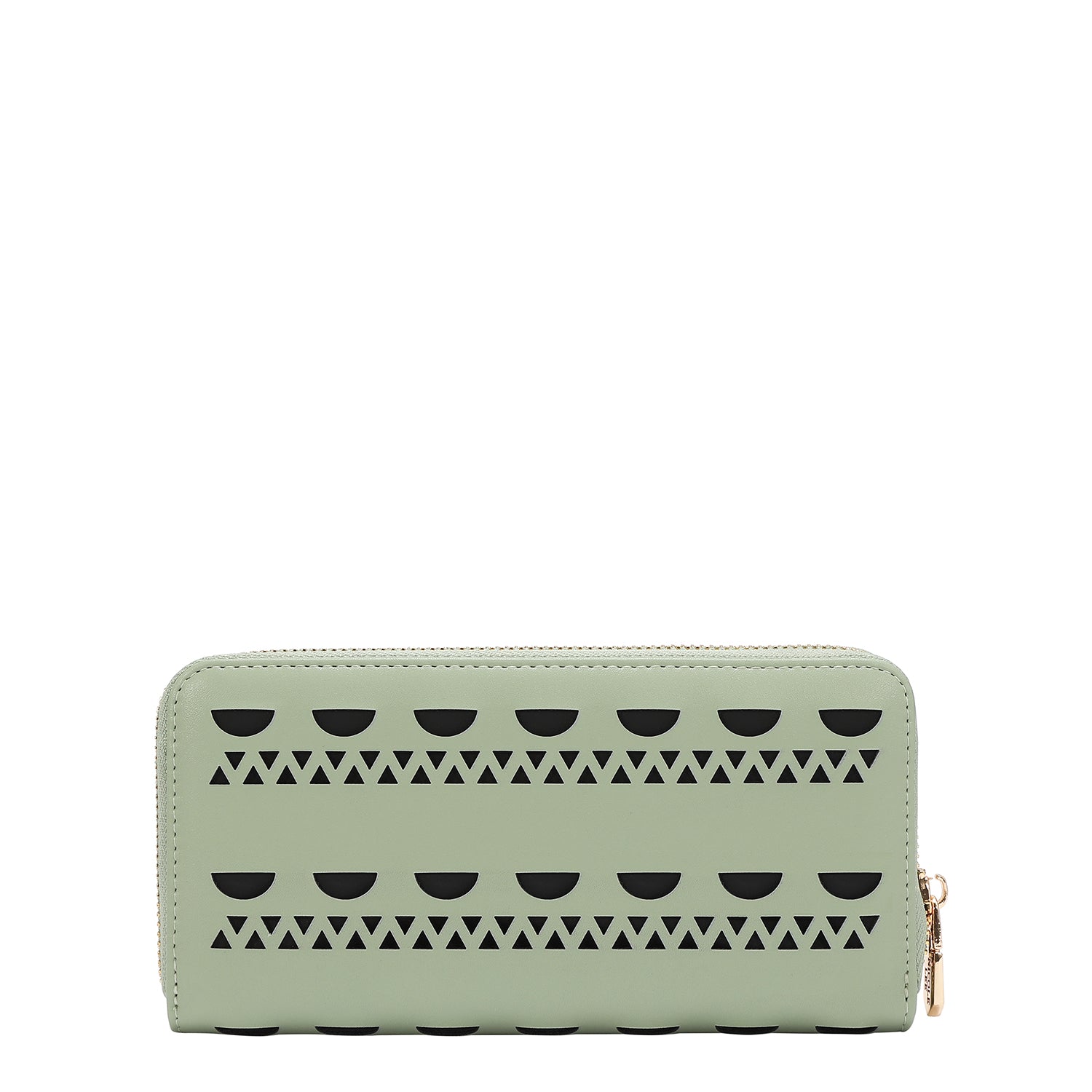 CARTERA CON TACHUELAS PLATEADAS (VERDE)