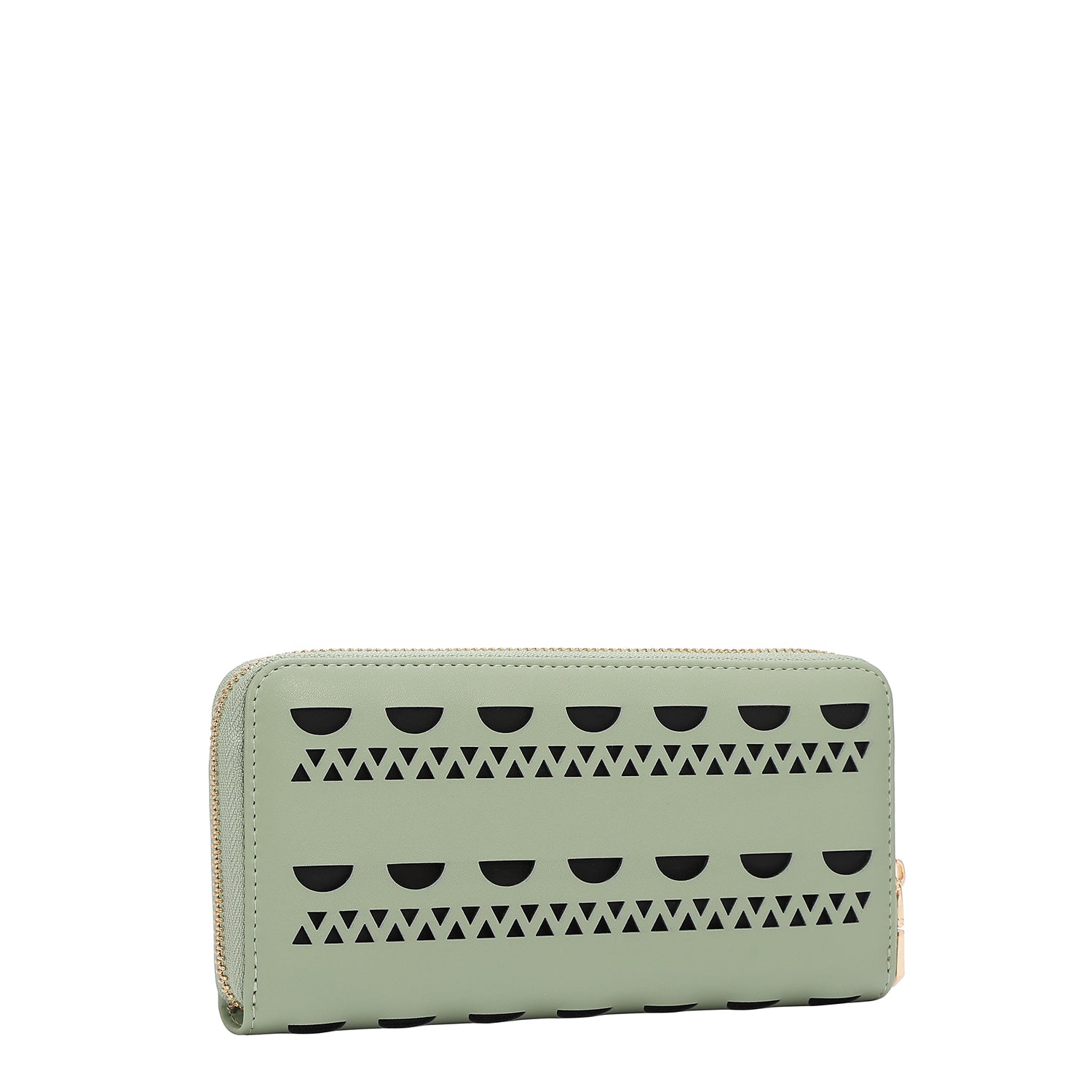 CARTERA CON TACHUELAS PLATEADAS (VERDE)