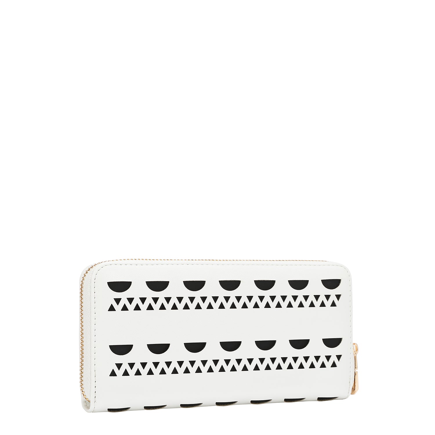 CARTERA CON TACHUELAS PLATEADAS (BLANCO)