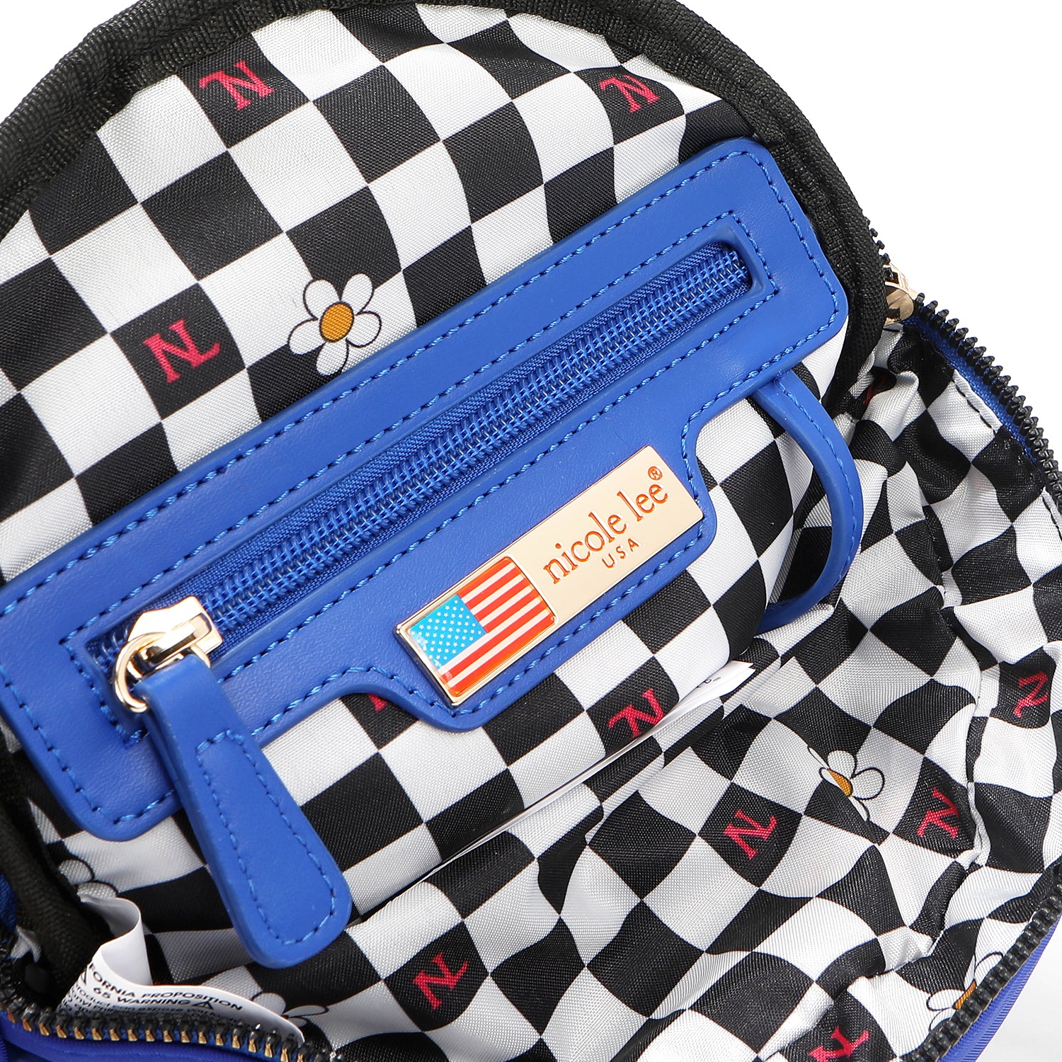 BOLSO CROISSANT CON PARCHES DE COLORES (AZUL)