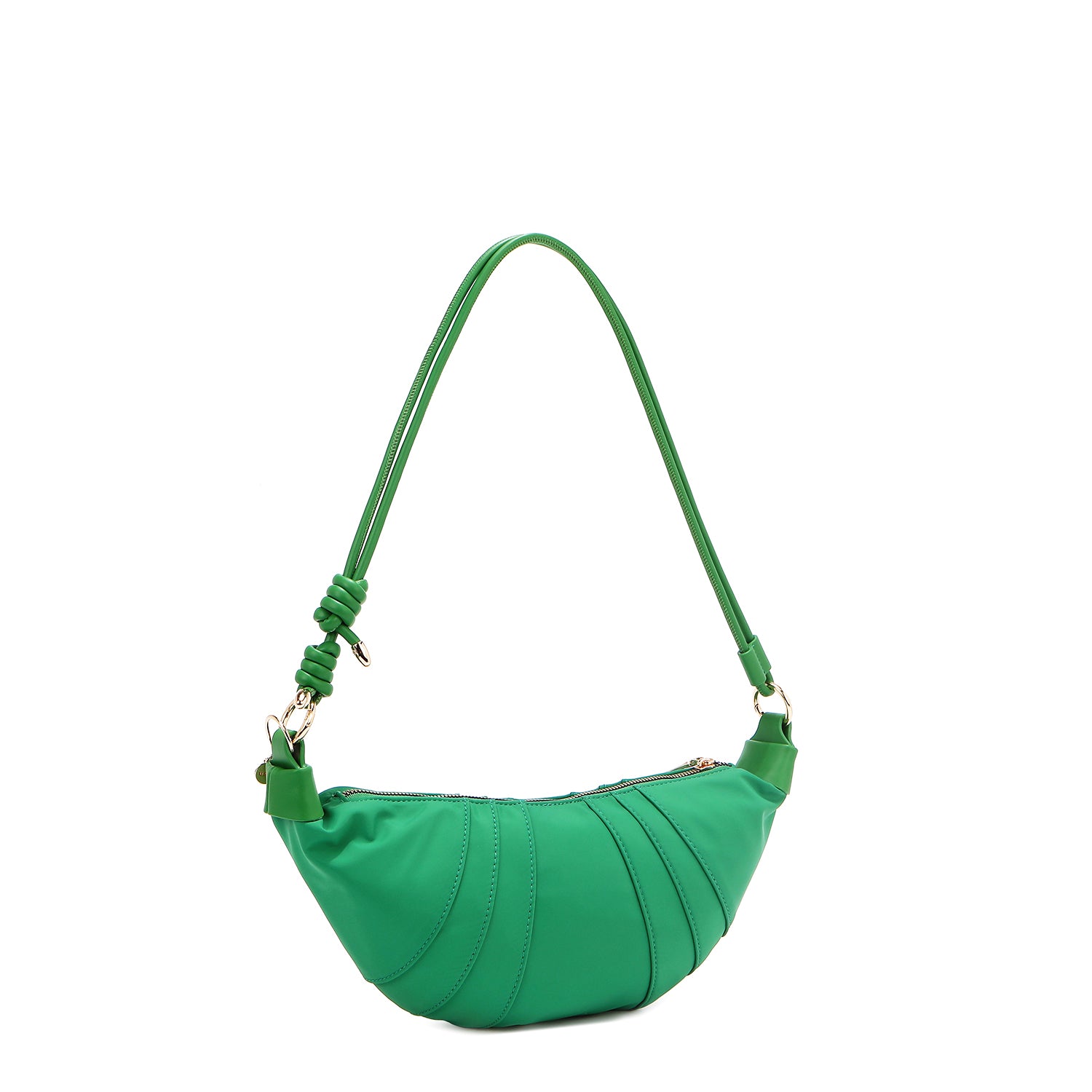 BOLSO CROISSANT CON PARCHES DE COLORES (VERDE)