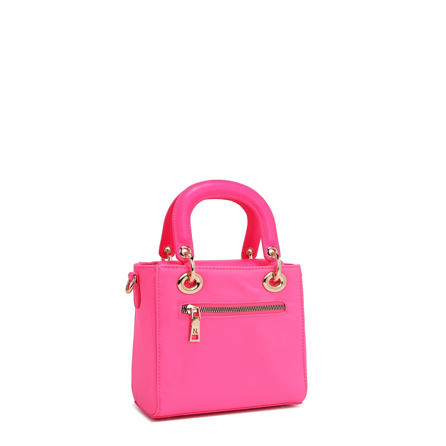 BOLSO DE MANO CON PARCHES DE COLORES (ROSA)