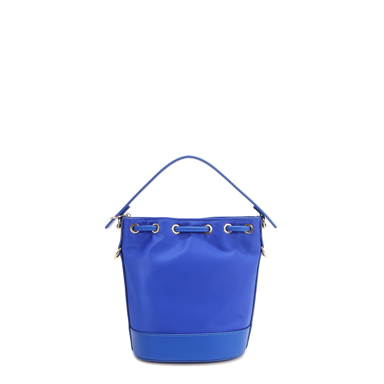 BOLSO CUBO CON PARCHES DE COLORES (AZUL)