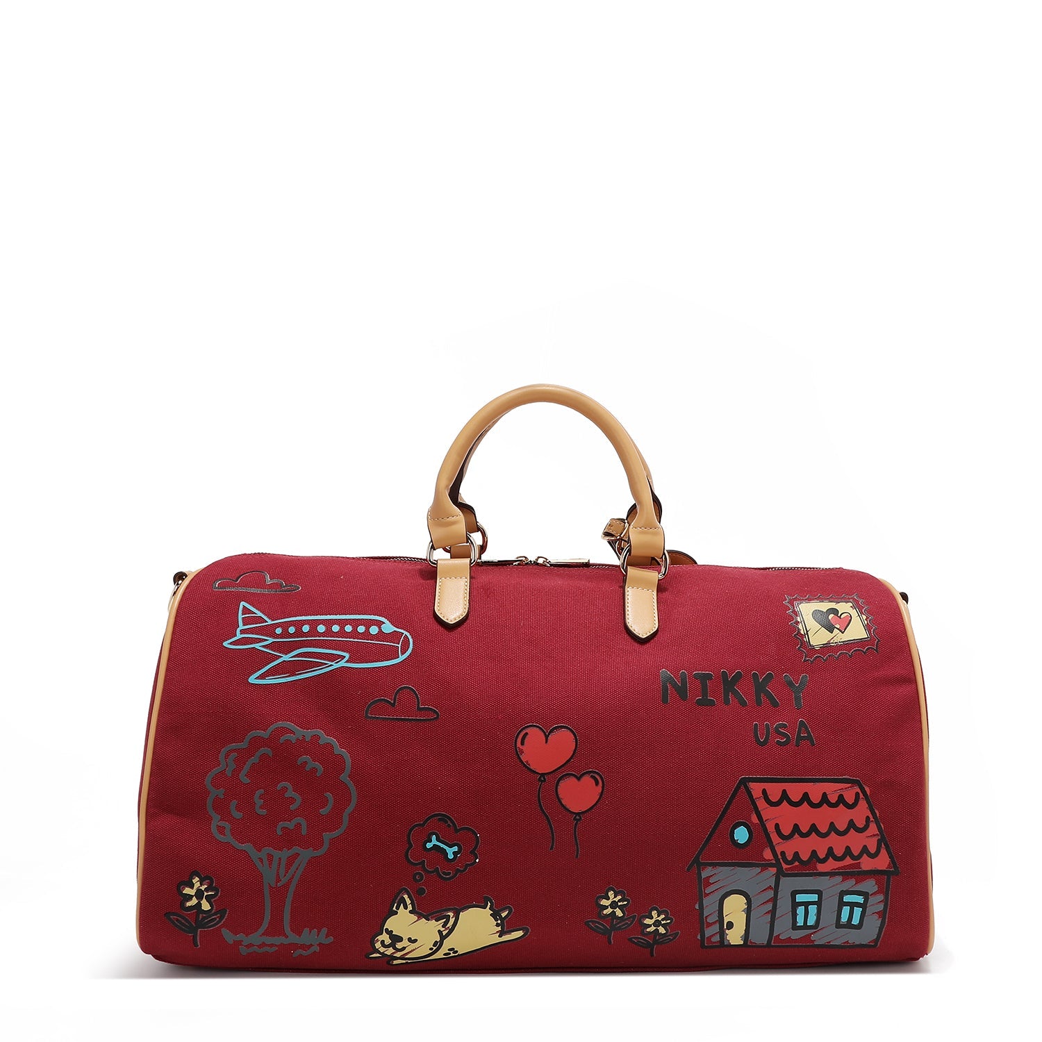 TURNTASCHE AUS CANVAS <tc>NIKKY</tc> (ROT)